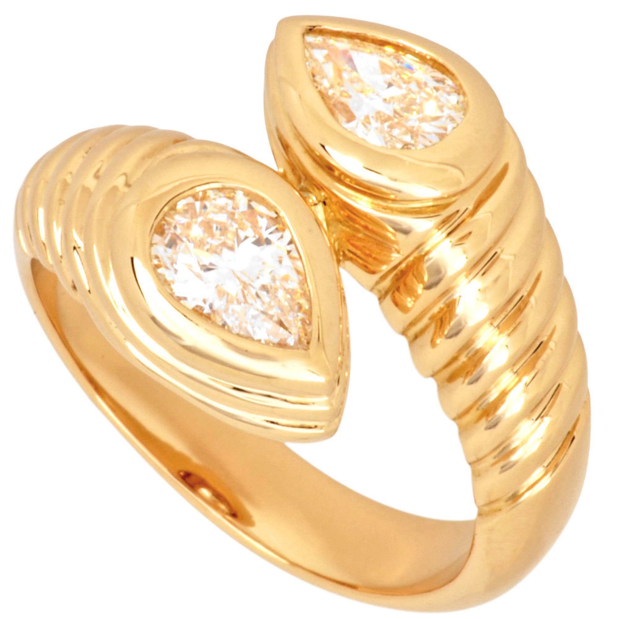 BVLGARI Doppio Bachelarto Ring Diamond Size 9.5 18KYG 9.1g