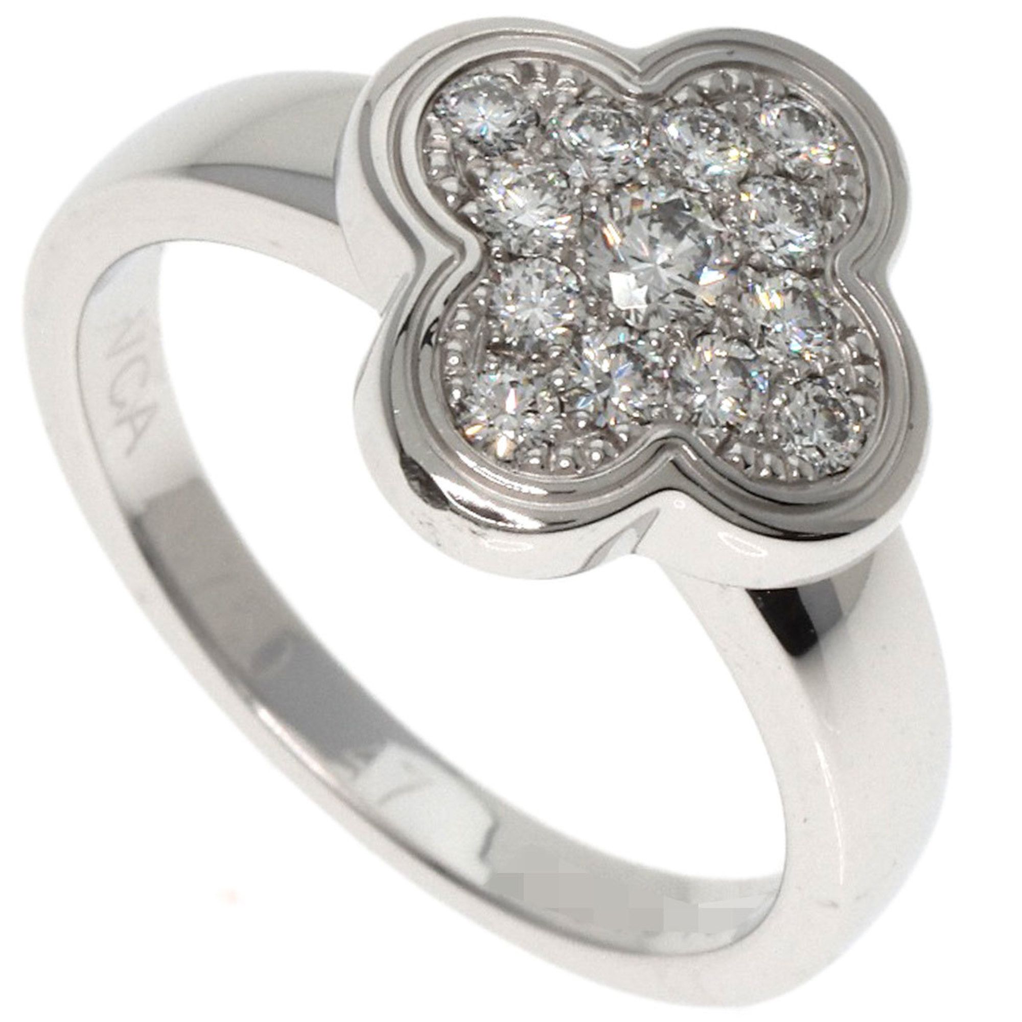 Van Cleef & Arpels Pure Alhambra Small Model Diamond Ring, 18K White Gold, Women's