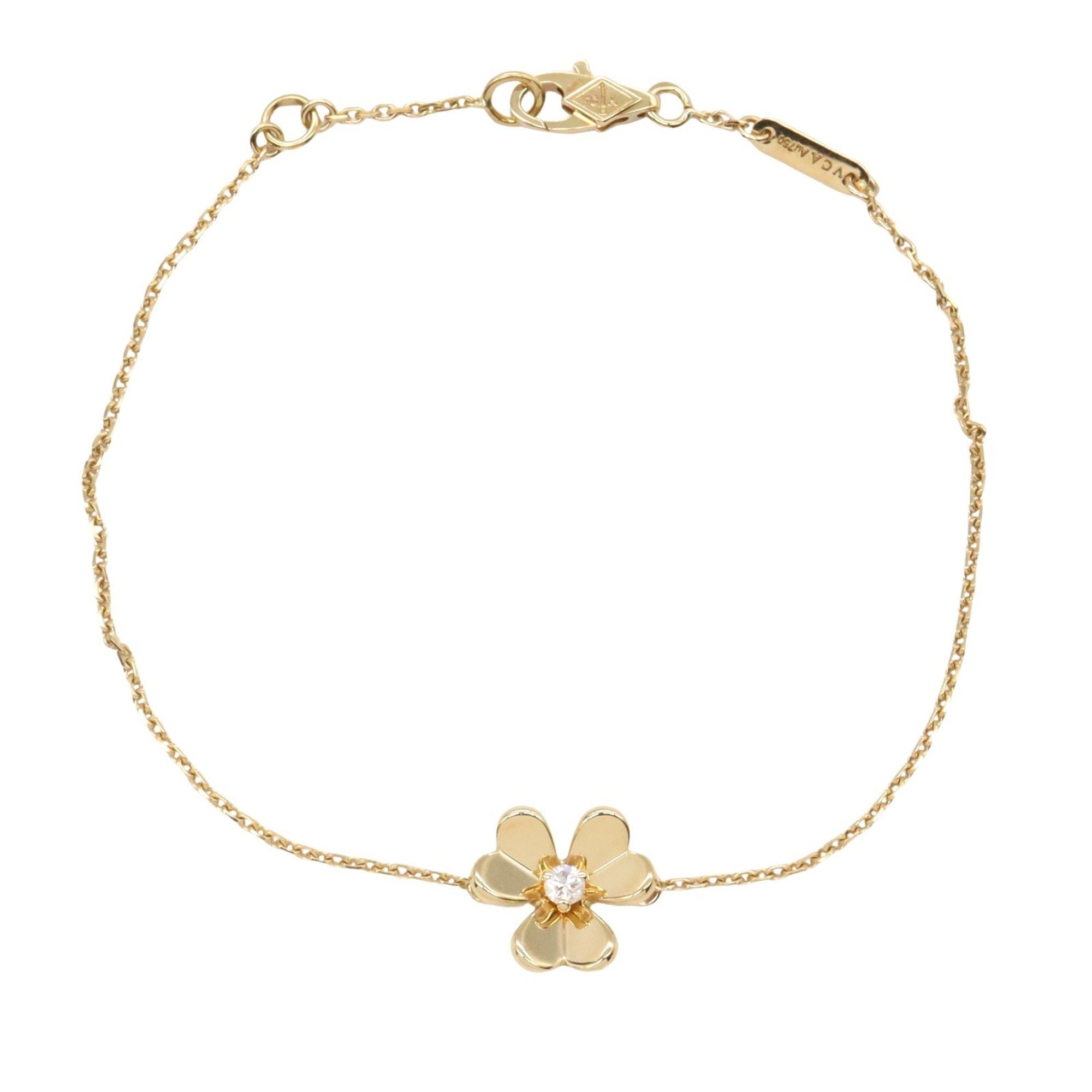 Van Cleef & Arpels Frivole Diamond Bracelet, 18K Yellow Gold, Clear Diamond, Women's