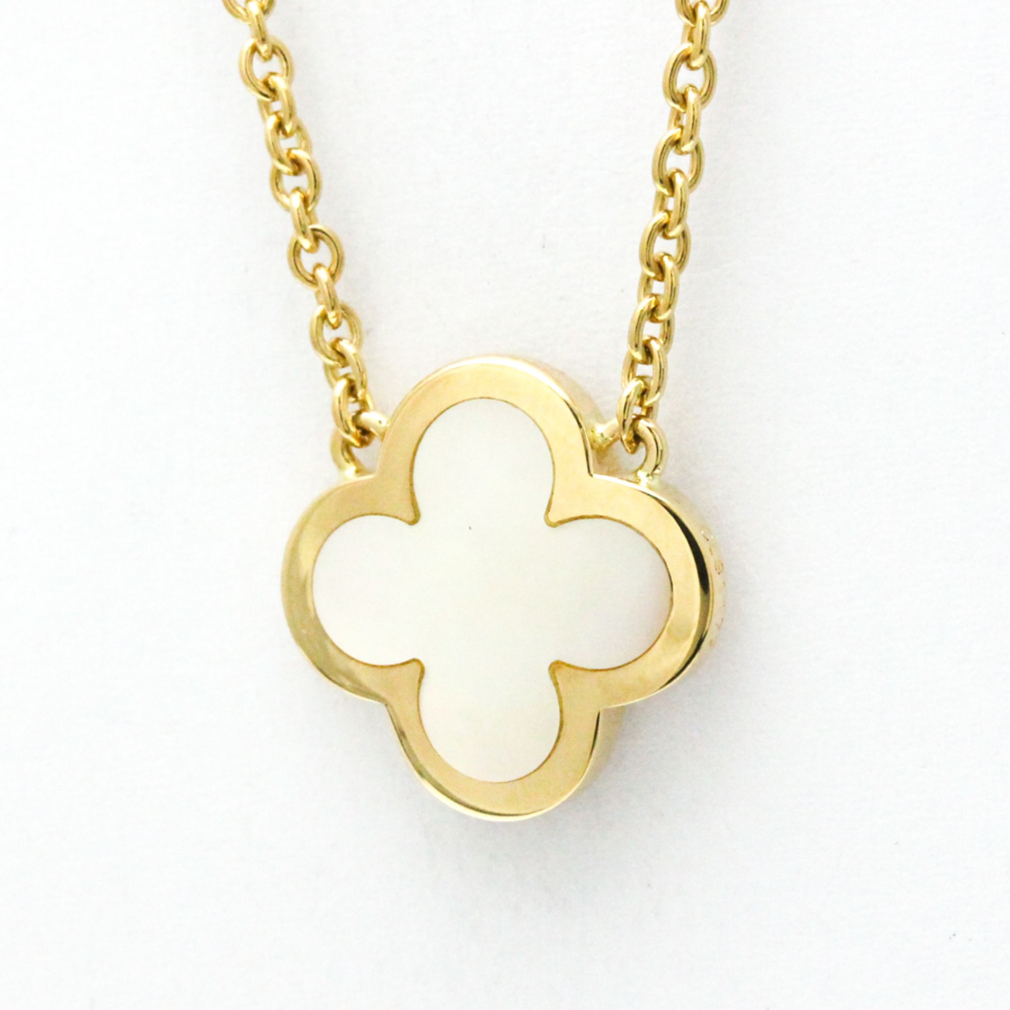Van Cleef & Arpels Pure Alhambra Necklace Yellow Gold (18K) Mother Of Pearl Men,Women Fashion Pendan
