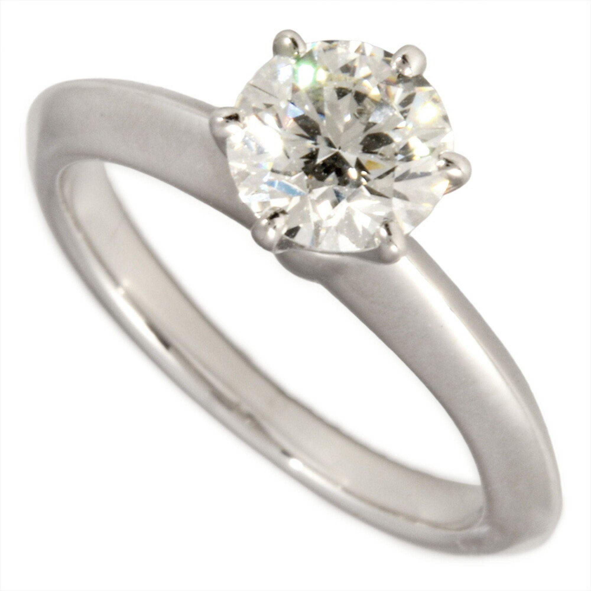 Tiffany & Co. Solitaire Ring with 0.66ct Diamond, Approximately Size 5, Pt950, 4.3g, I/VVS1/3EX Plat