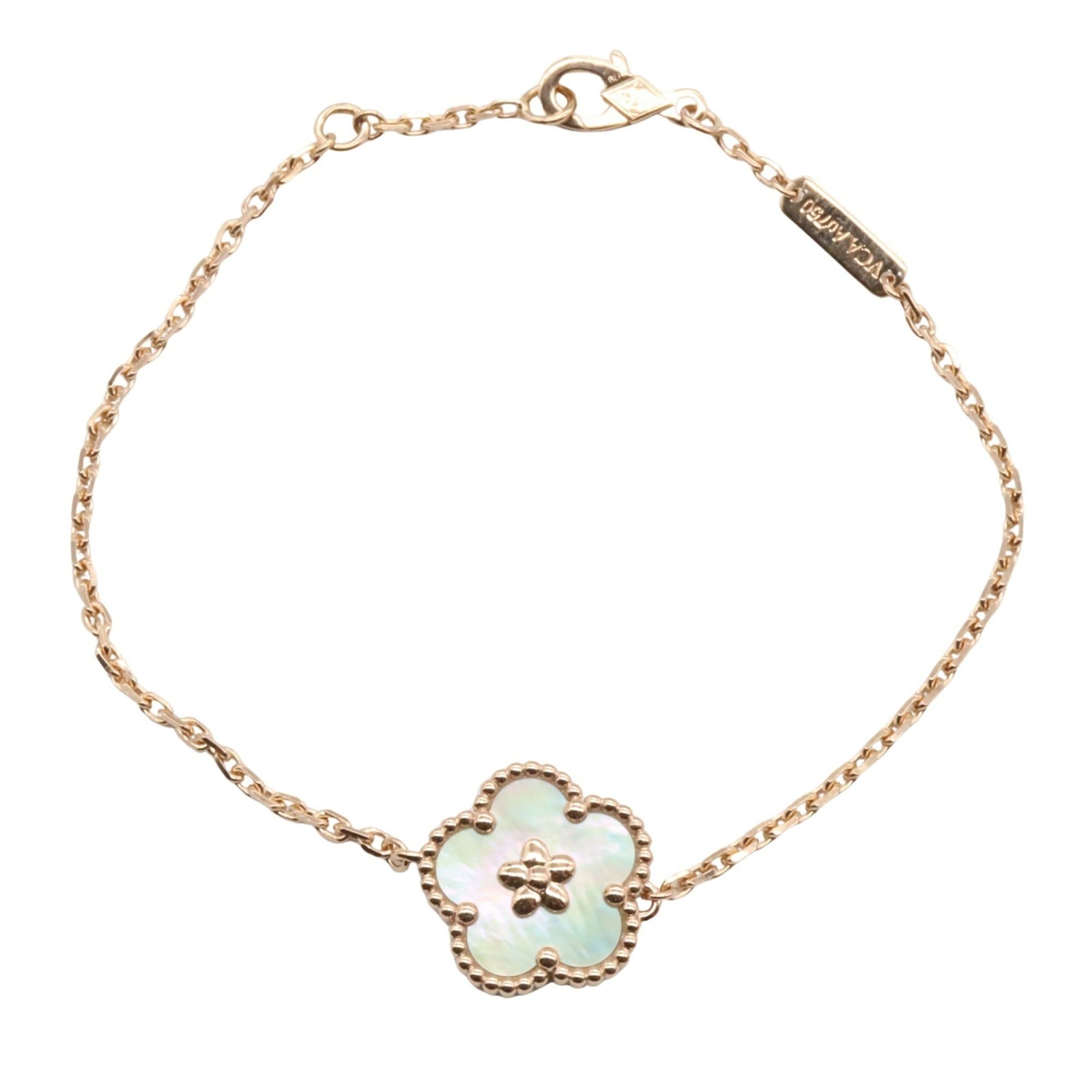 Van Cleef & Arpels Lucky Spring Plum Blossom Mother-of-Pearl Bracelet in 18K Pink Gold (K18PG) and W