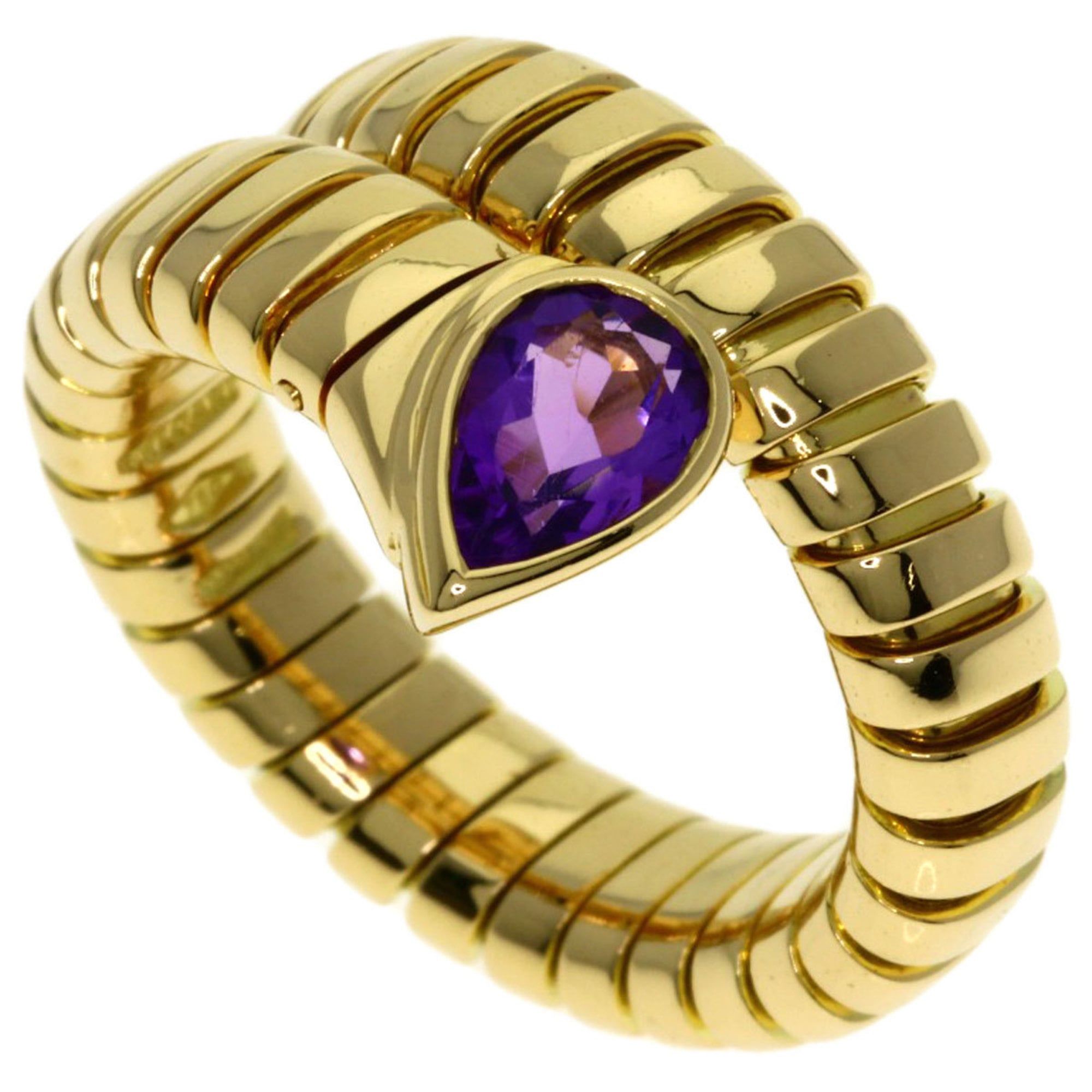 BVLGARI Tubogas Amethyst Ring in 18K Yellow Gold for Women