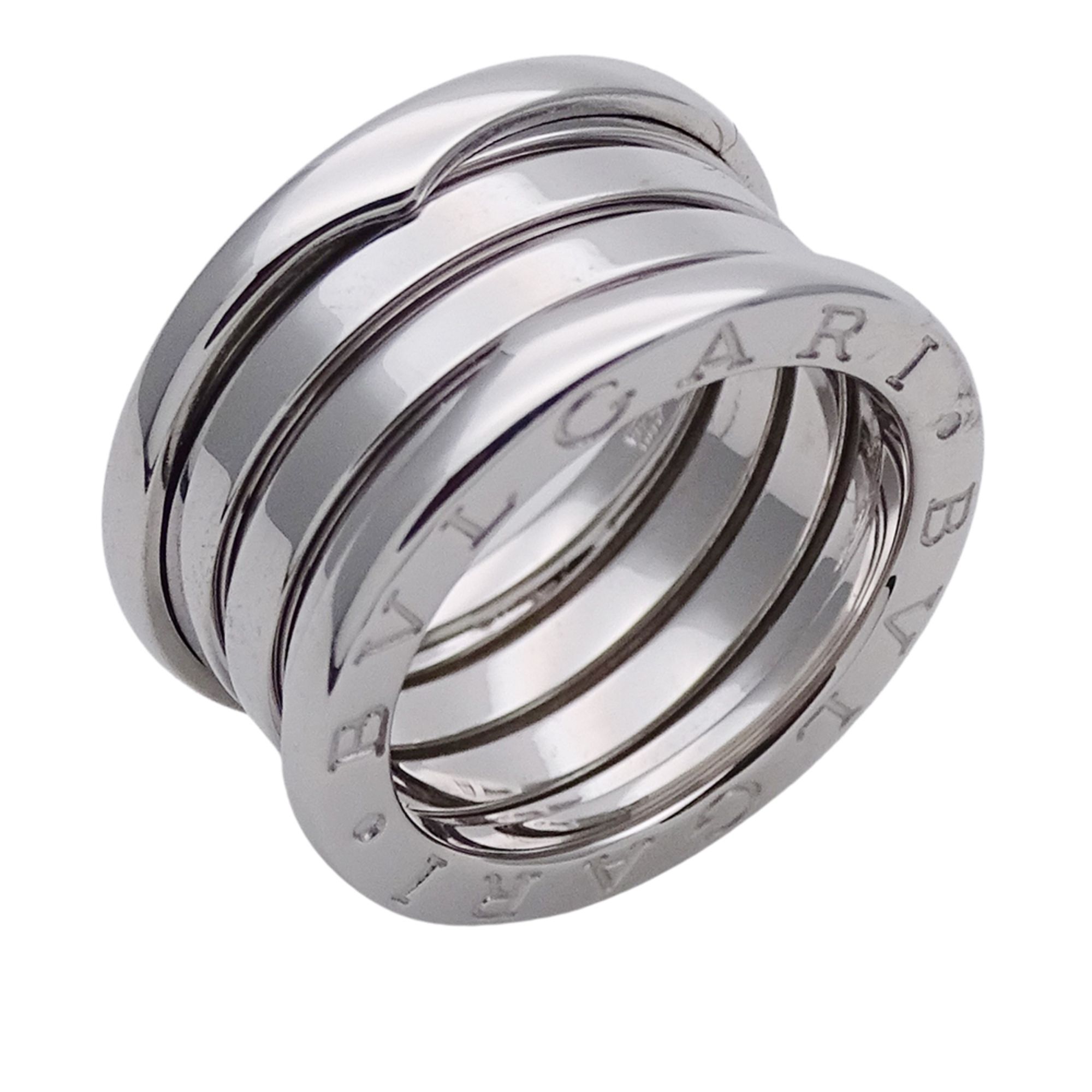 BVLGARI Ring for Women and Men, Brand 750WG B-zero1 B-zero One 3-Band White Gold #49 Approx. Size 9
