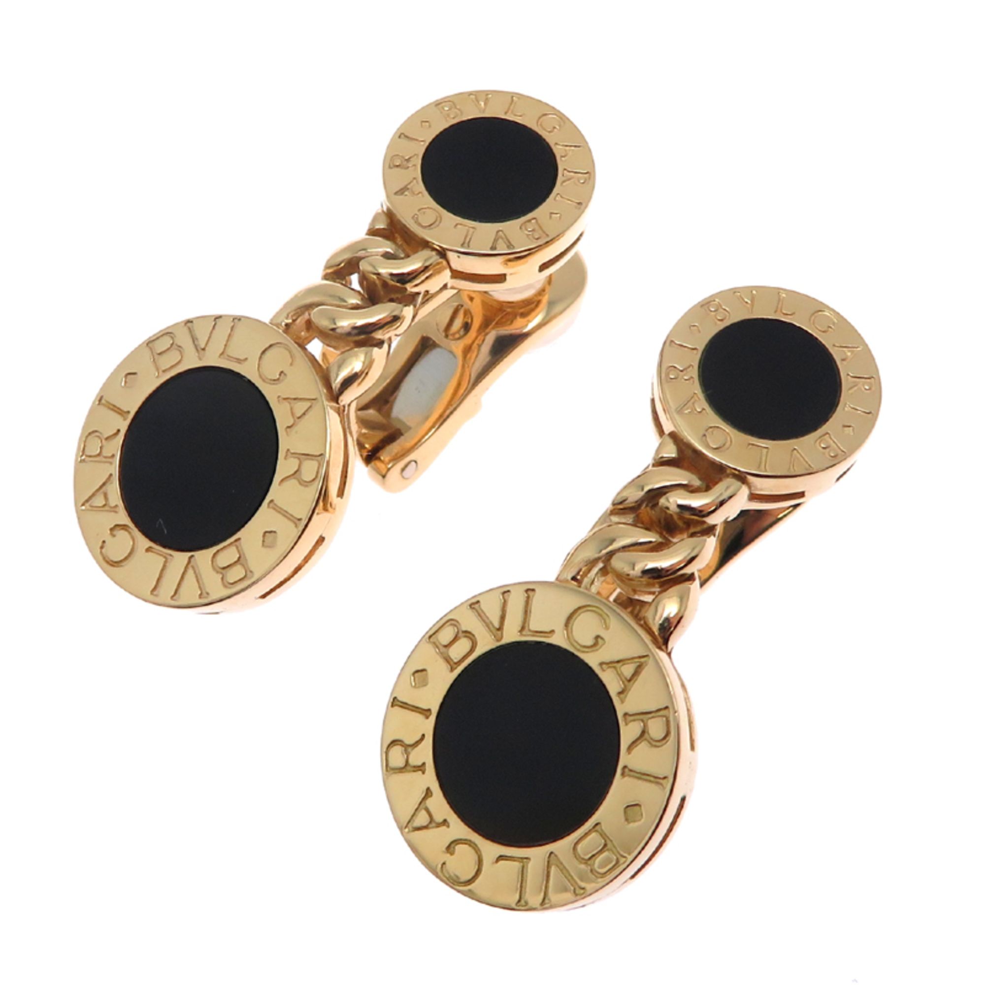 Bvlgari Onyx Swing Earrings for Women in 750 Yellow Gold