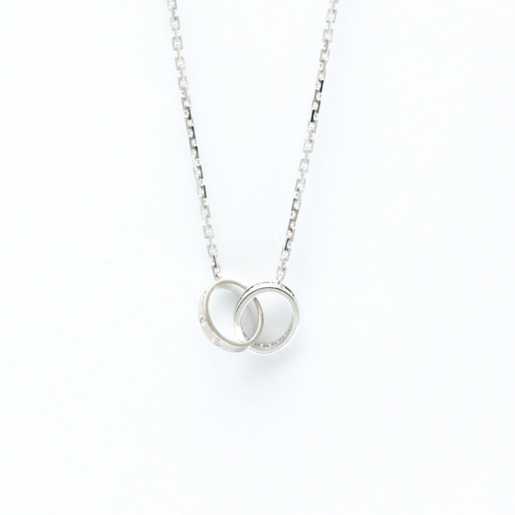 Cartier Baby Love Diamond Necklace White Gold (18K) Diamond Men,Women Fashion Pendant Necklace (Silv