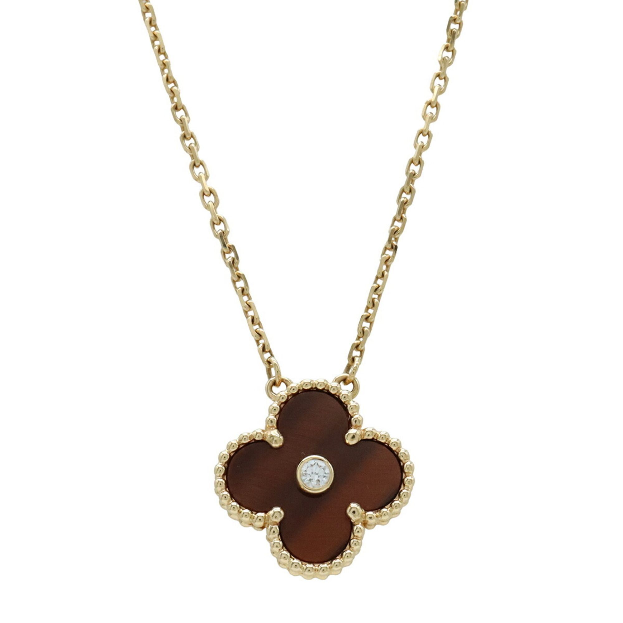 Van Cleef & Arpels Alhambra Necklace in 18K Gold with Bullseye, 1 Diamond, 2017 Limited Edition (VCA
