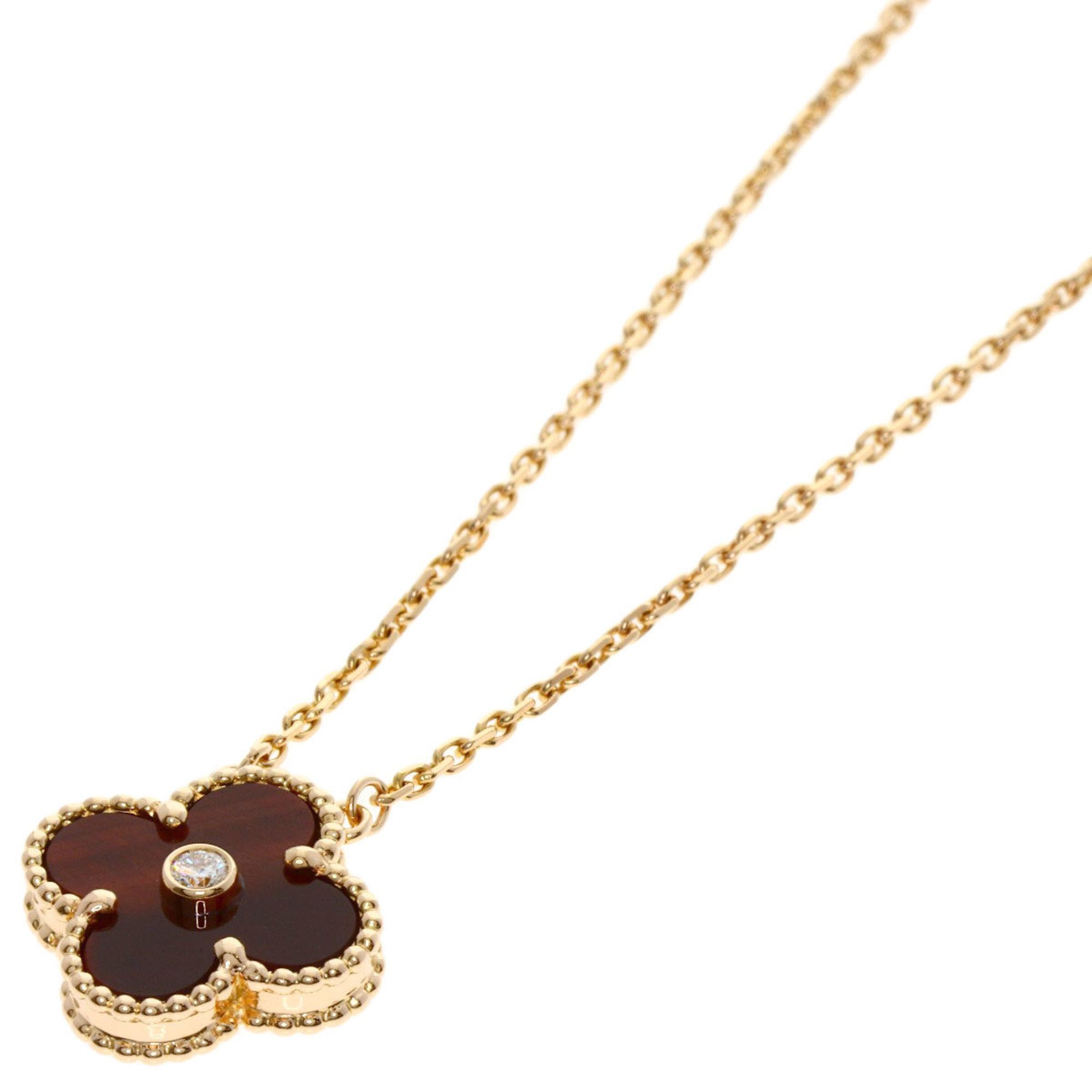 Van Cleef & Arpels Vintage Alhambra Bullseye Diamond Necklace in 18K Pink Gold for Women.