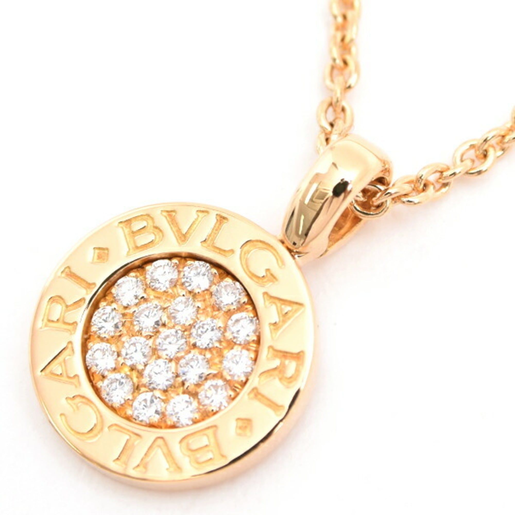 Bvlgari Women's Necklace, Pavé Diamond Necklace in Yellow Gold, BVLGARI 750YG