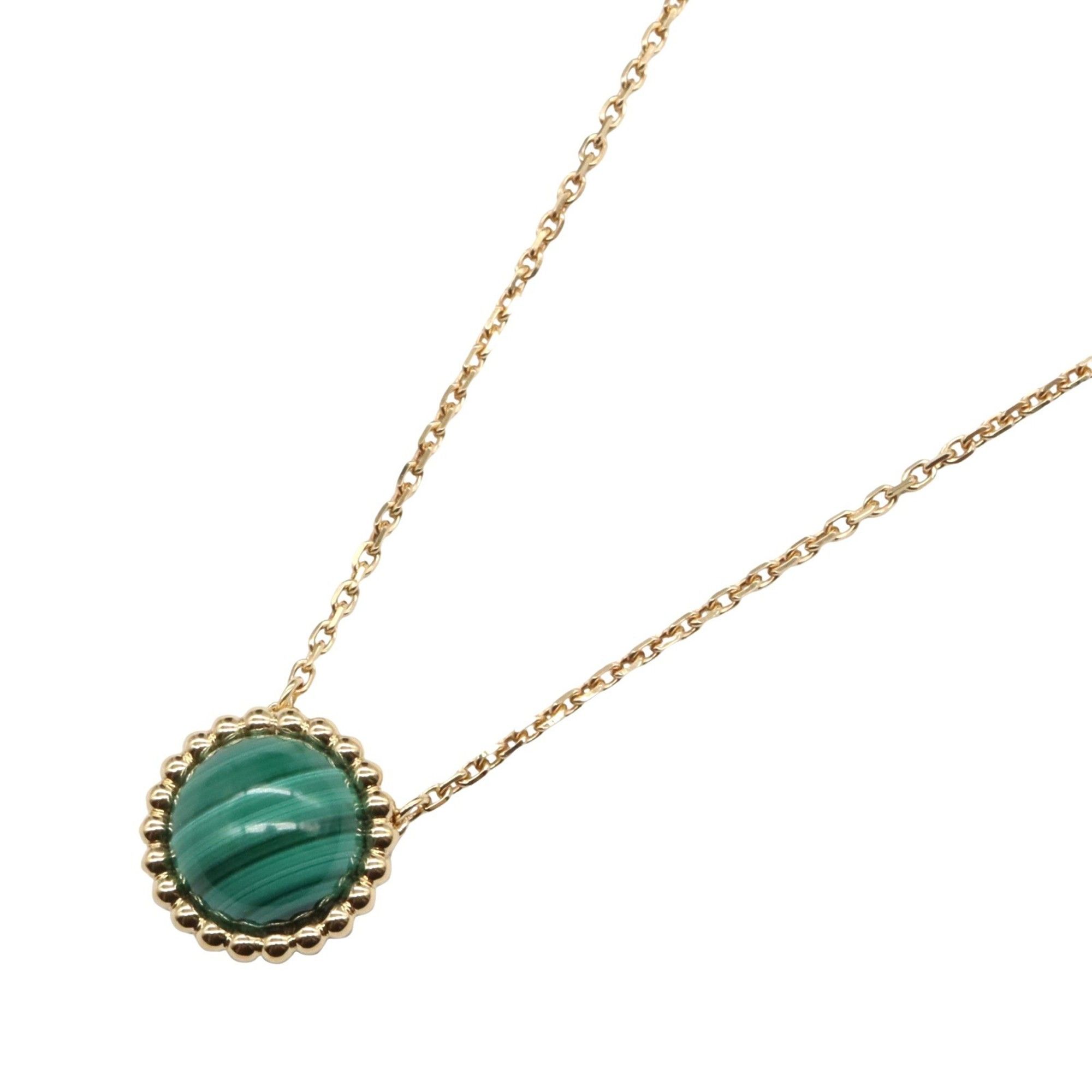Van Cleef & Arpels Perle Cleur Malachite Necklace, 18K Yellow Gold, Green Necklace for Women