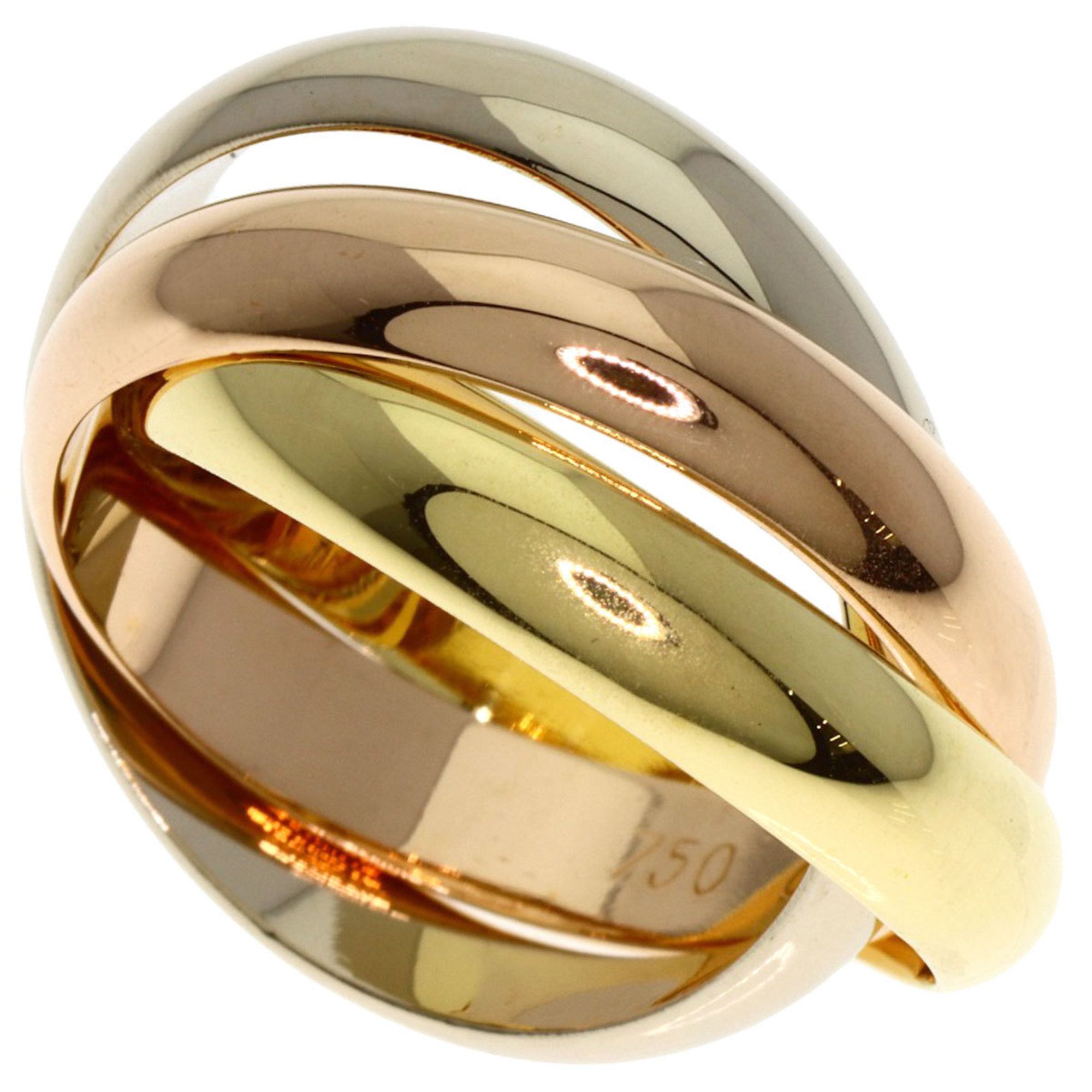 Cartier Trinity #50 Ring, 18K Yellow Gold/18KWG/18KPG, Women's