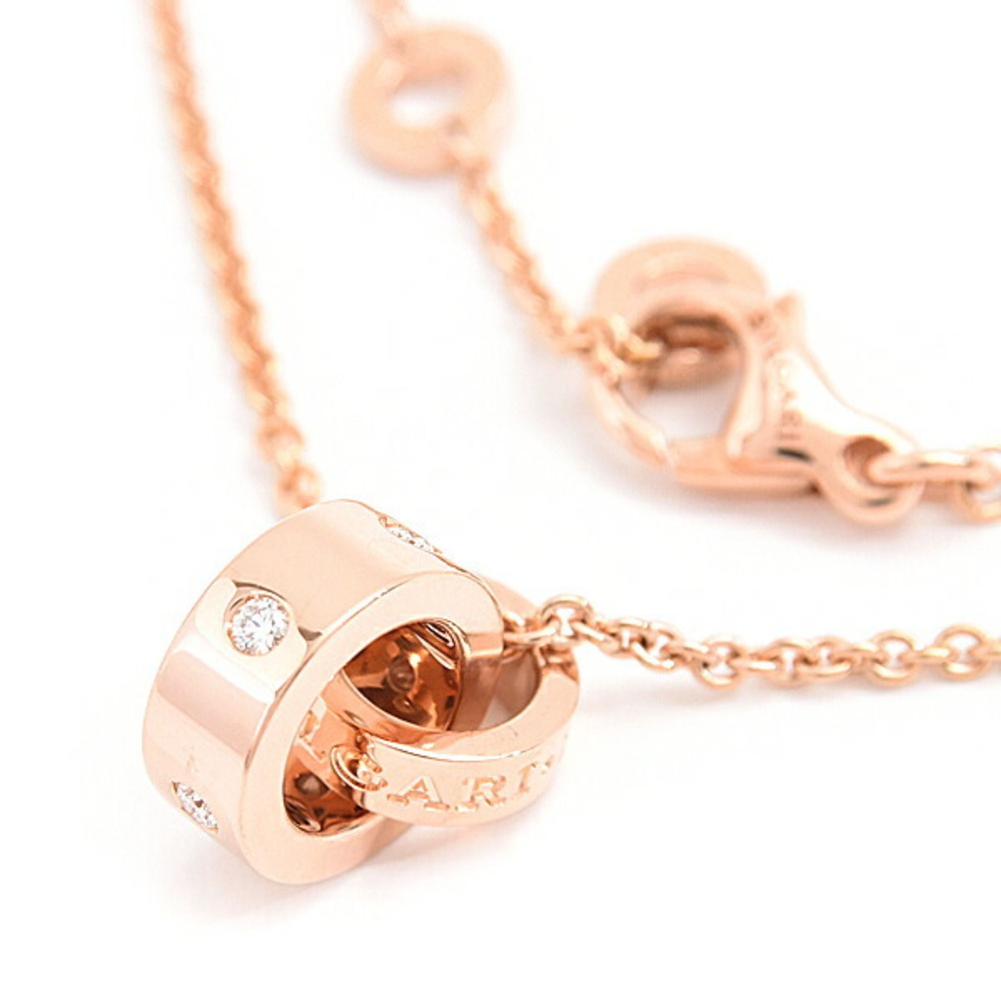 BVLGARI Necklace for Women Roman Sorbet 5P Diamond Pendant Pink Gold 750PG