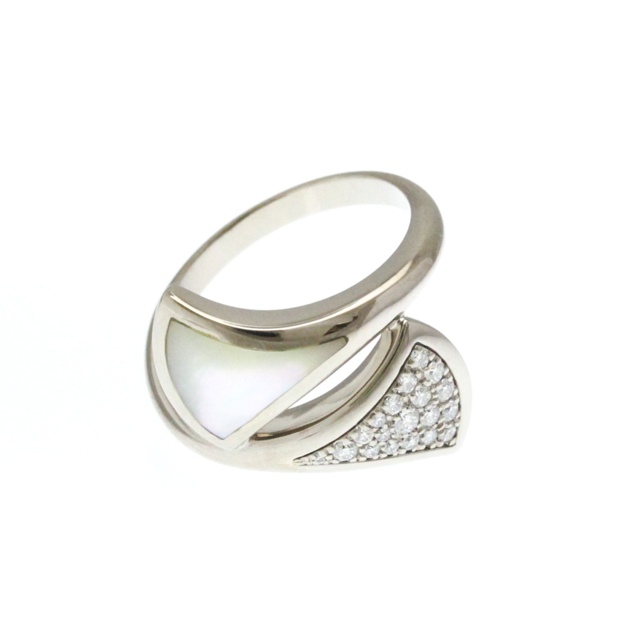 Bvlgari Diva Dream Ring Diamond White Gold (18K) Fashion Diamond,Mother Of Pearl Band Ring Silver