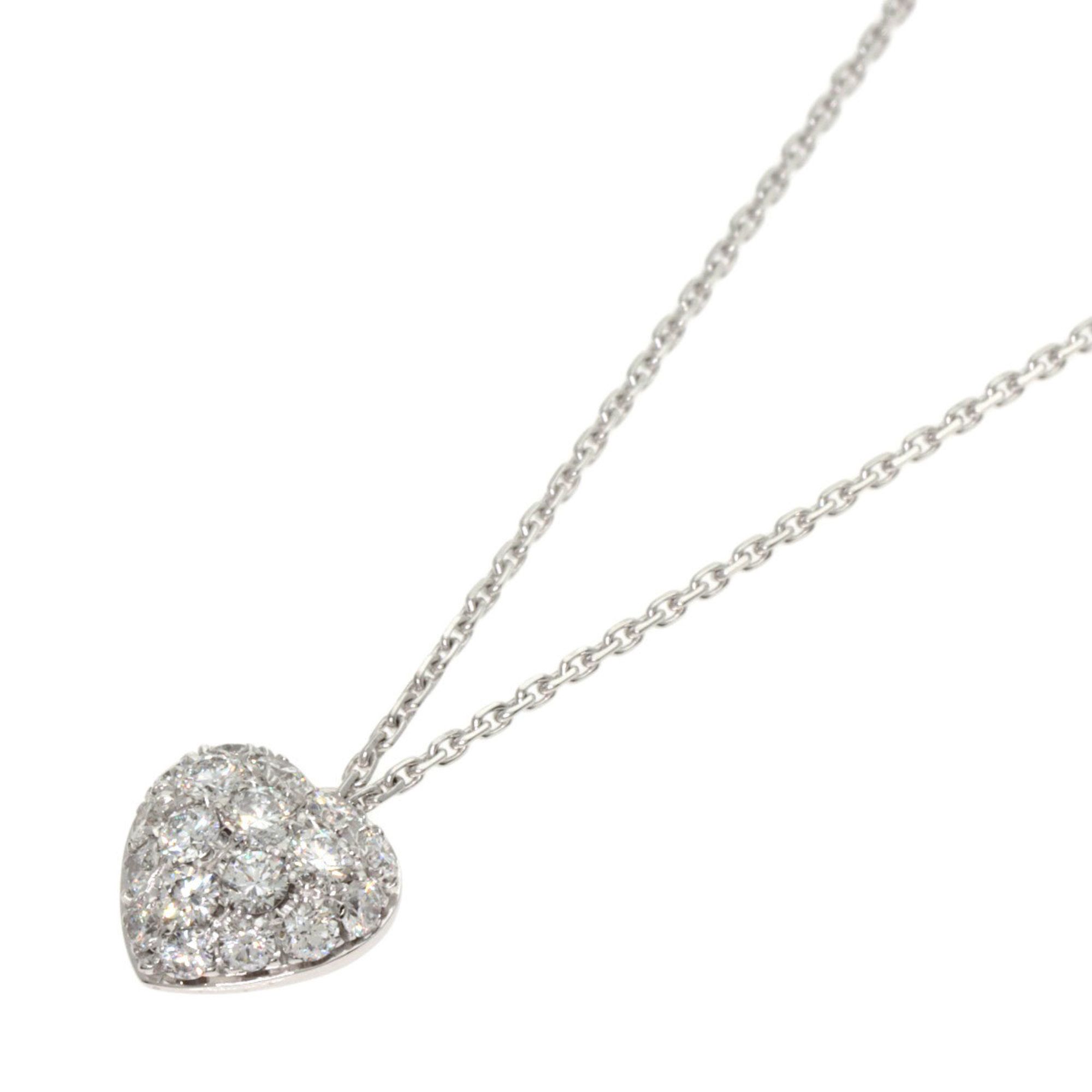 Cartier Heart Pavé Diamond Necklace in 18K White Gold for Women