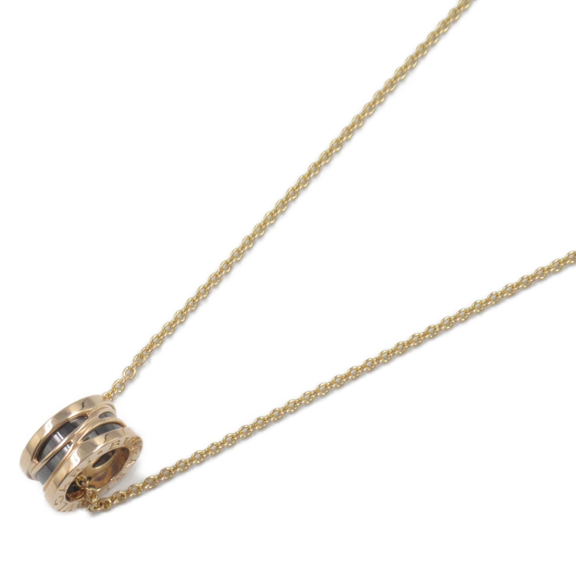 BVLGARI B-zero1 Legend Necklace Ceramic 18KPG (Pink Gold) Men's Women's Gold Black