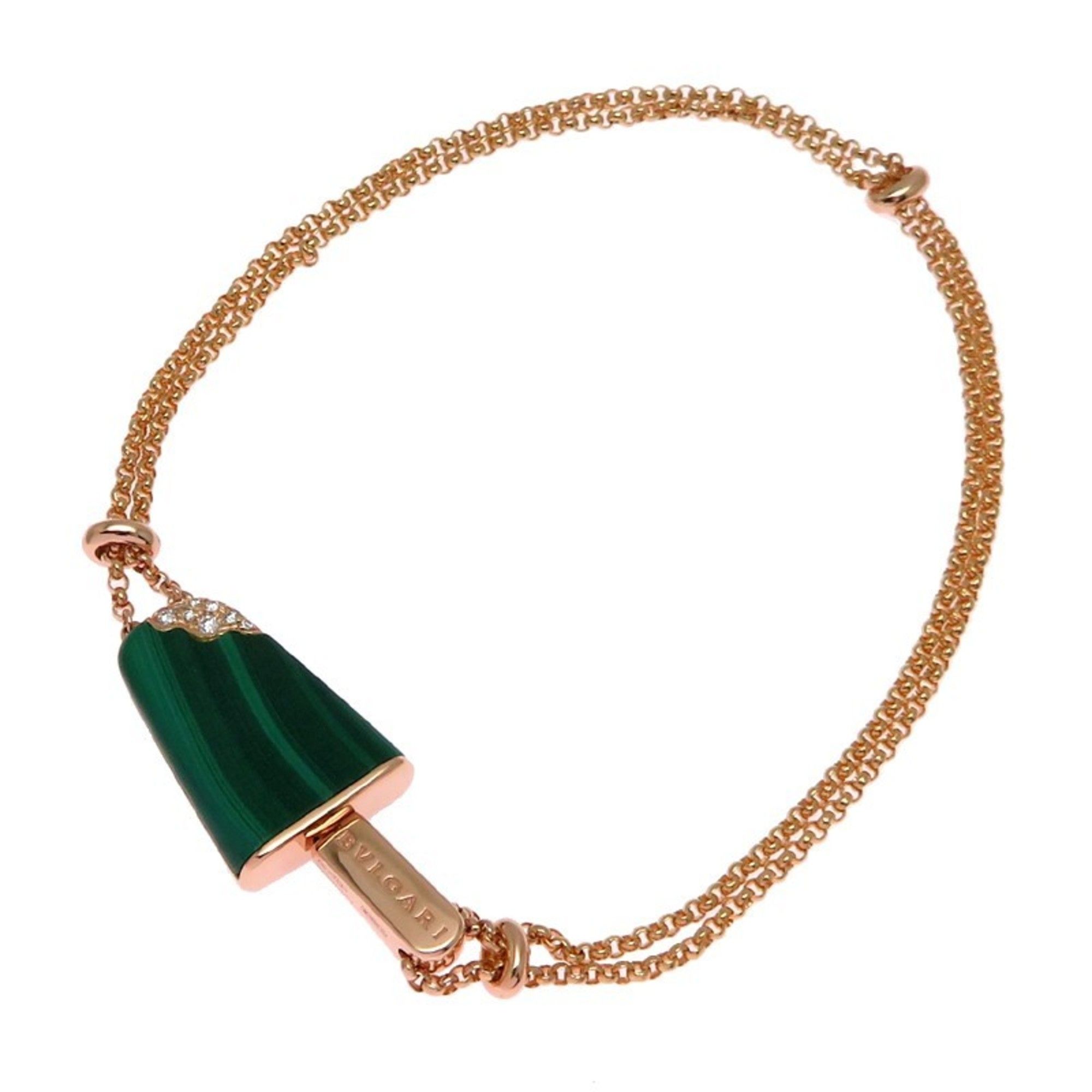 Bvlgari #SM Gelati Malachite Women's Bracelet in 750 Pink Gold
