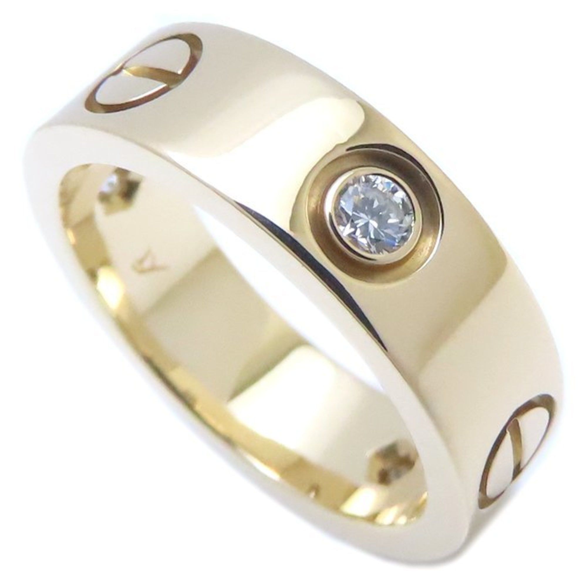 CARTIER Love Ring, 3-Piece Diamond, #51, 18KYG, Women's, B4032400, 294686