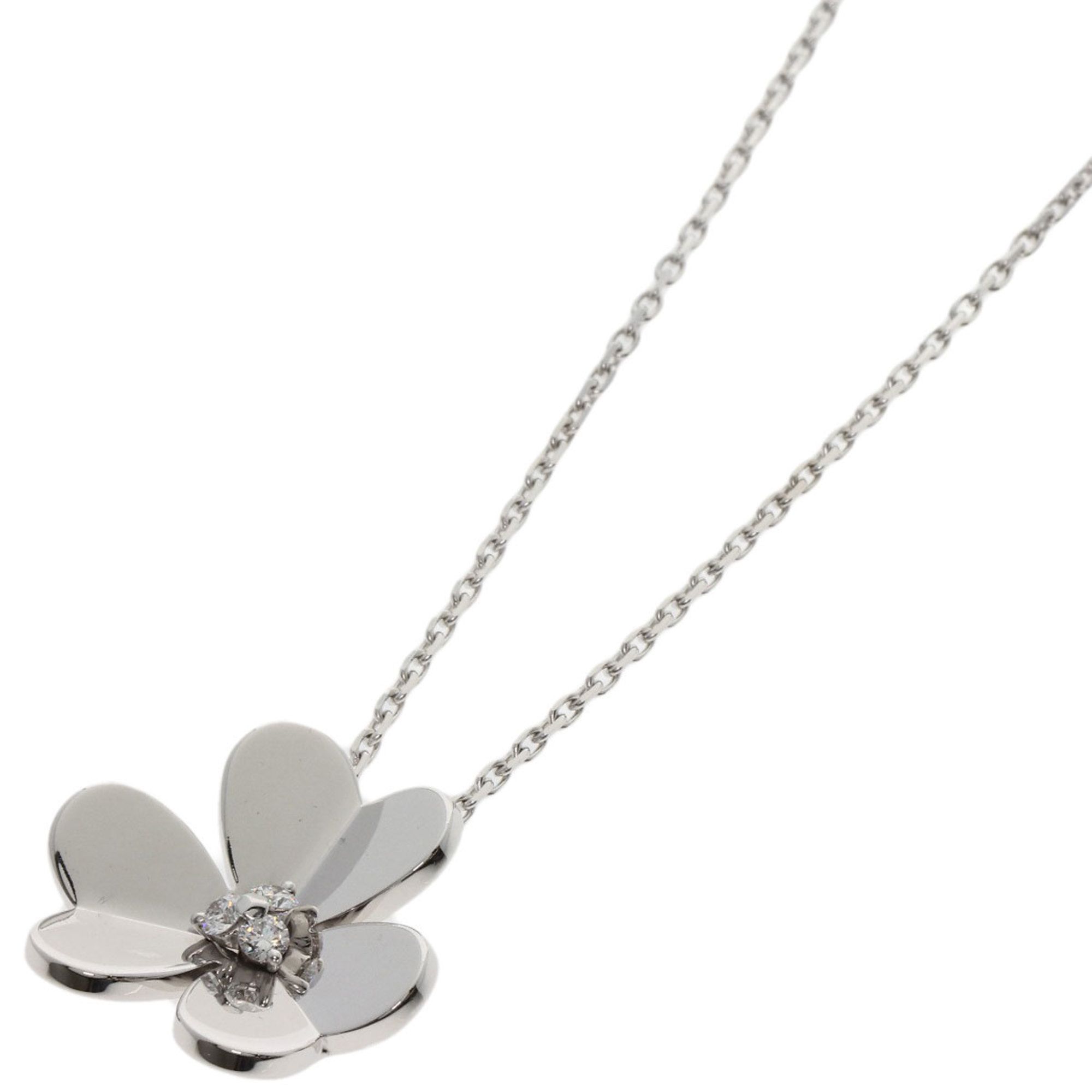 Van Cleef & Arpels Frivole Large Diamond Necklace in 18K White Gold for Women.