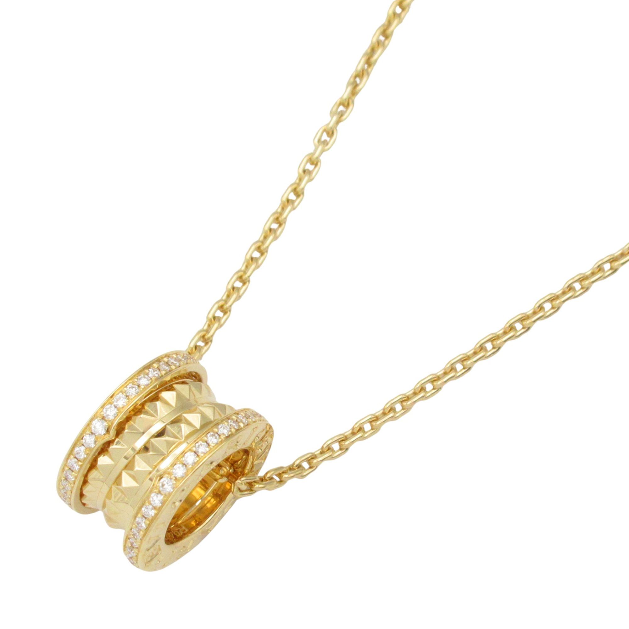 BVLGARI B-zero1 Spiral Necklace, Diamond 18K Yellow Gold, Clear Diamond, Women's