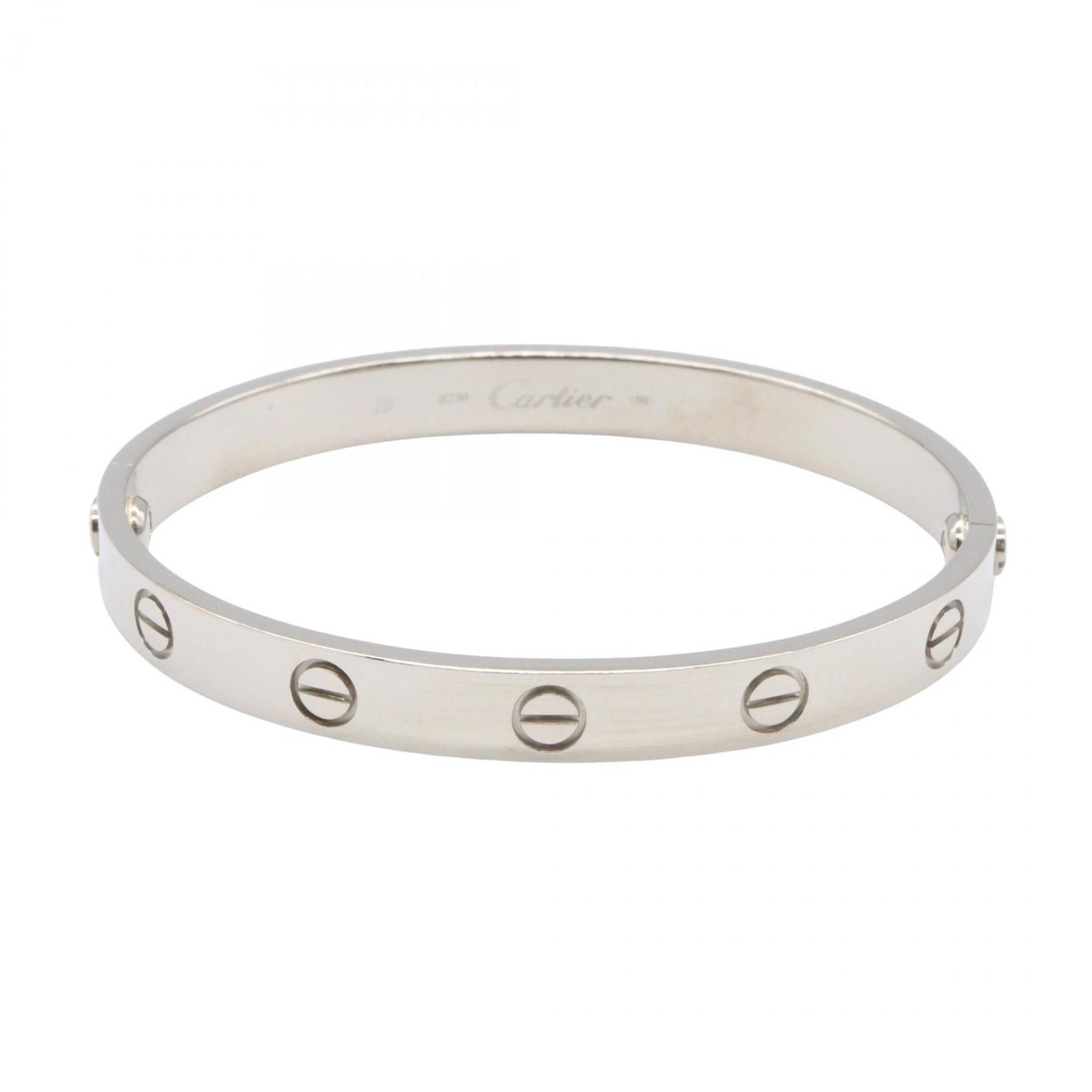 Cartier Love Bracelet, 18K White Gold, Women's, Silver, B6067617
