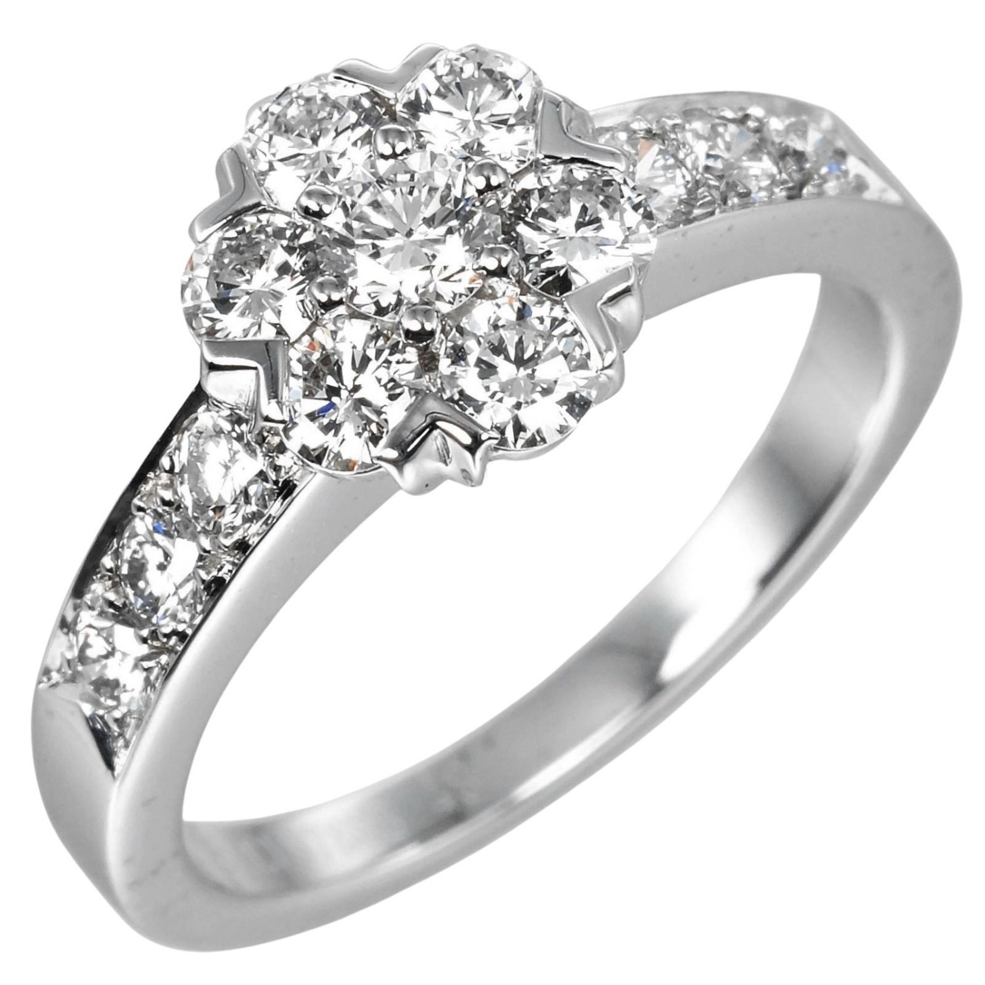 Van Cleef & Arpels Fleurette size 8 ring, Pt950 platinum, diamond, approx. 4g