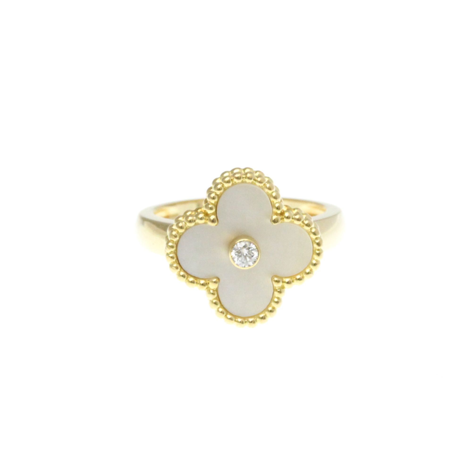 Van Cleef & Arpels Vintage Alhambra Ring Yellow Gold (18K) Fashion Mother Of Pearl Band Ring Gold