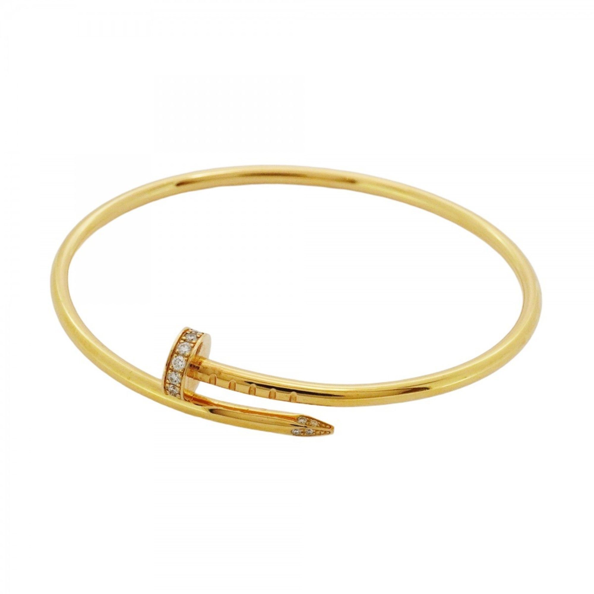 Cartier Juste Un Clou Bangle, Small, 18KYG Yellow Gold with Diamonds, Women's