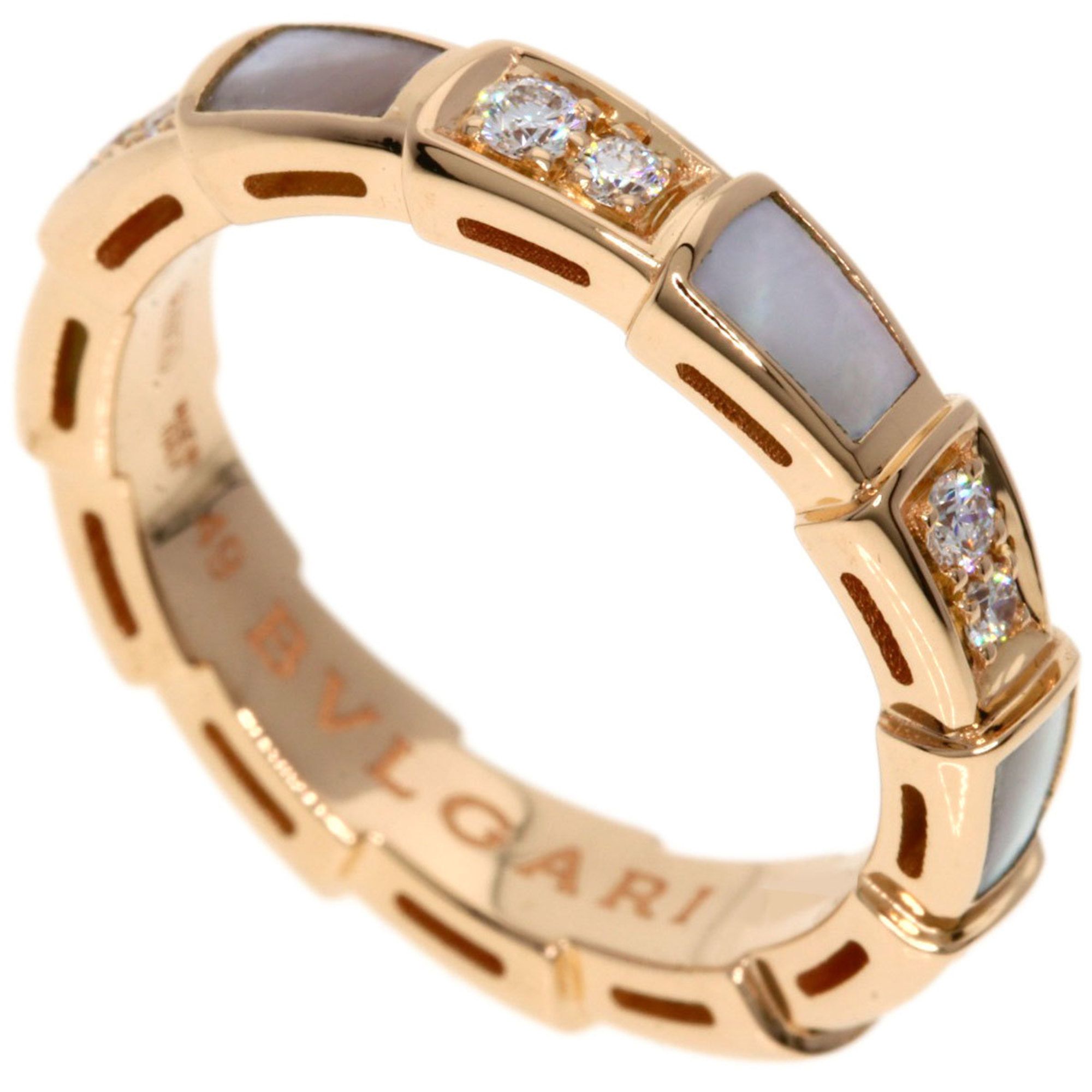 BVLGARI Serpenti Viper Diamond #49 Ring, 18K Pink Gold, Women's