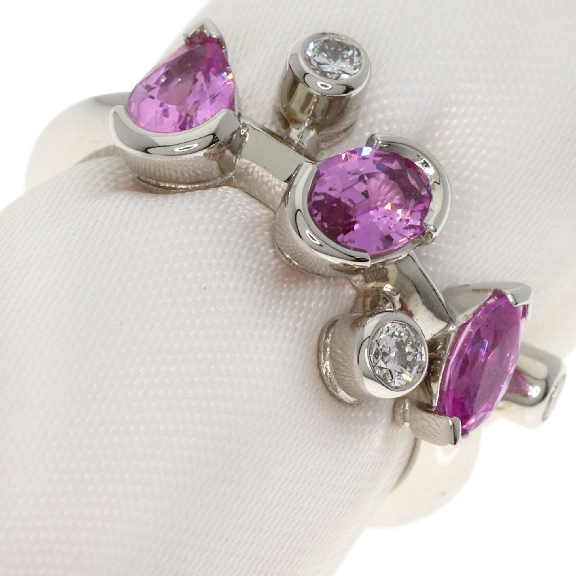 Cartier Melimelo Pink Sapphire and Diamond #49 Ring in Platinum PT950 for Women