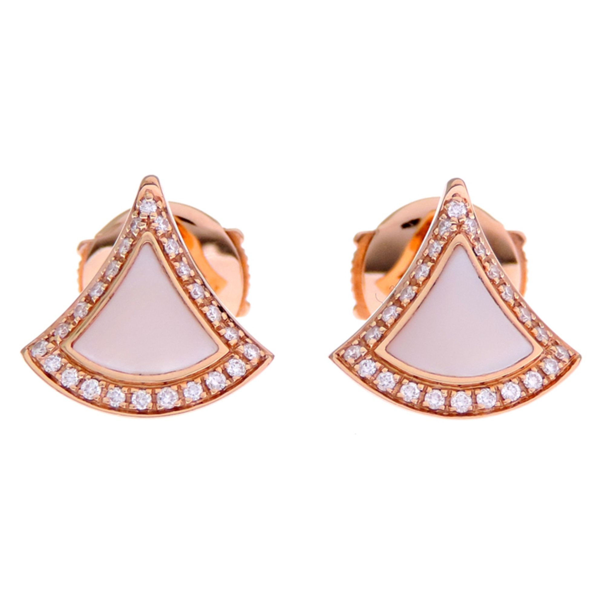 Bvlgari 2024 Diva's Dream Diamond Mother-of-Pearl Women's Earrings 358899 750 Pink Gold White
