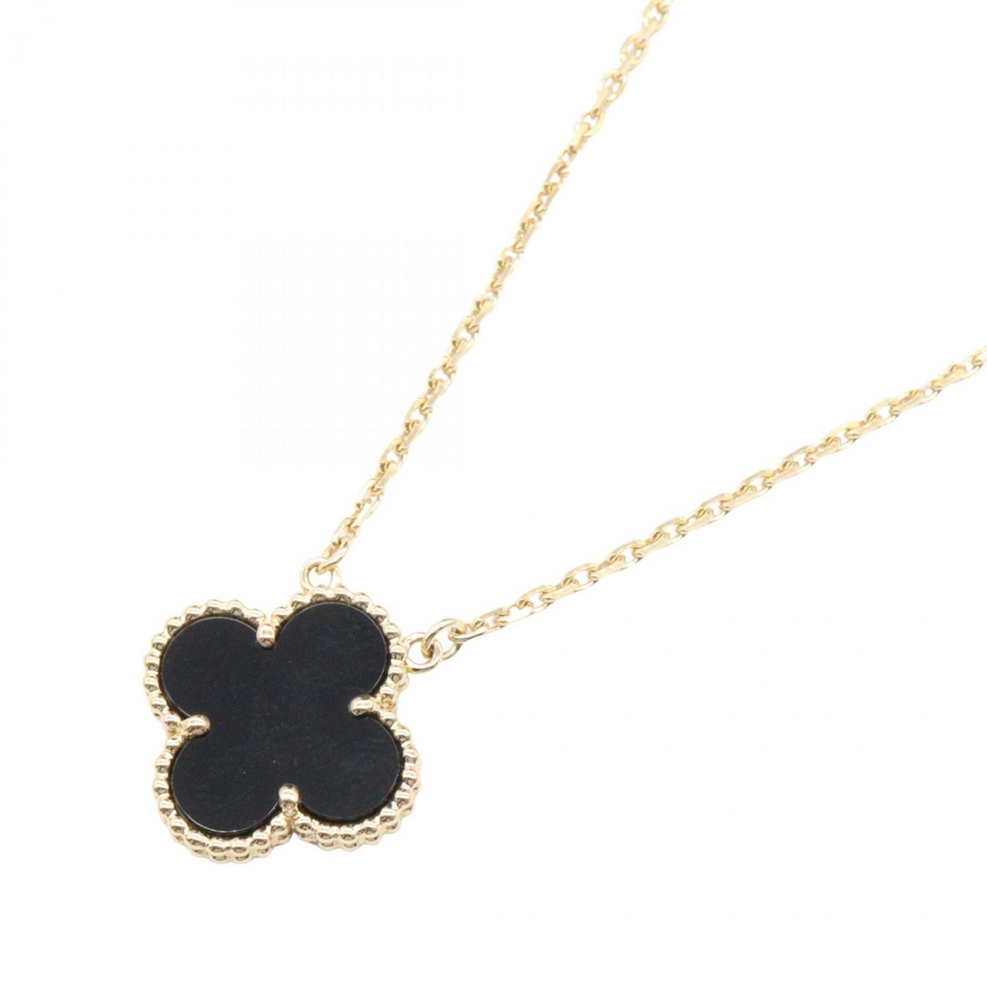 Van Cleef & Arpels Vintage Alhambra Necklace, Onyx, 18K Yellow Gold, Women's, Gold and Black, VCARA4