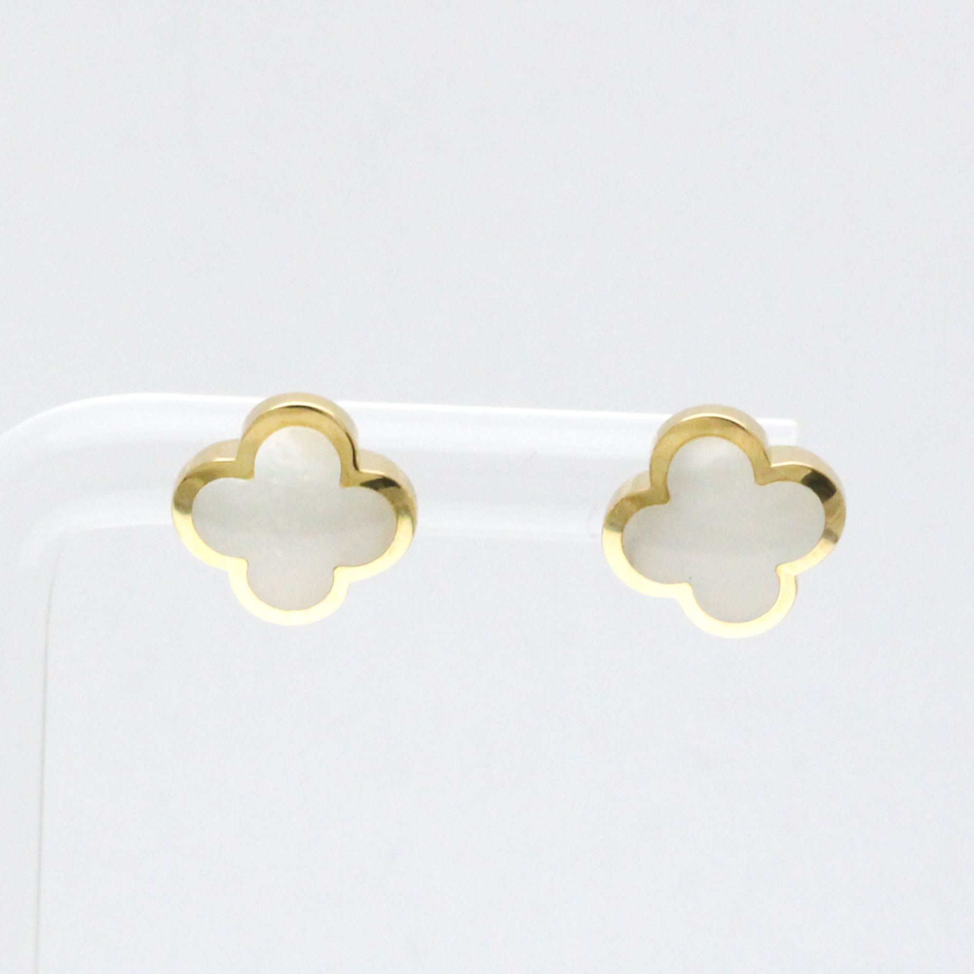 Van Cleef & Arpels Pure Alhambra Earrings Mother Of Pearl Yellow Gold (18K) Stud Earrings Gold