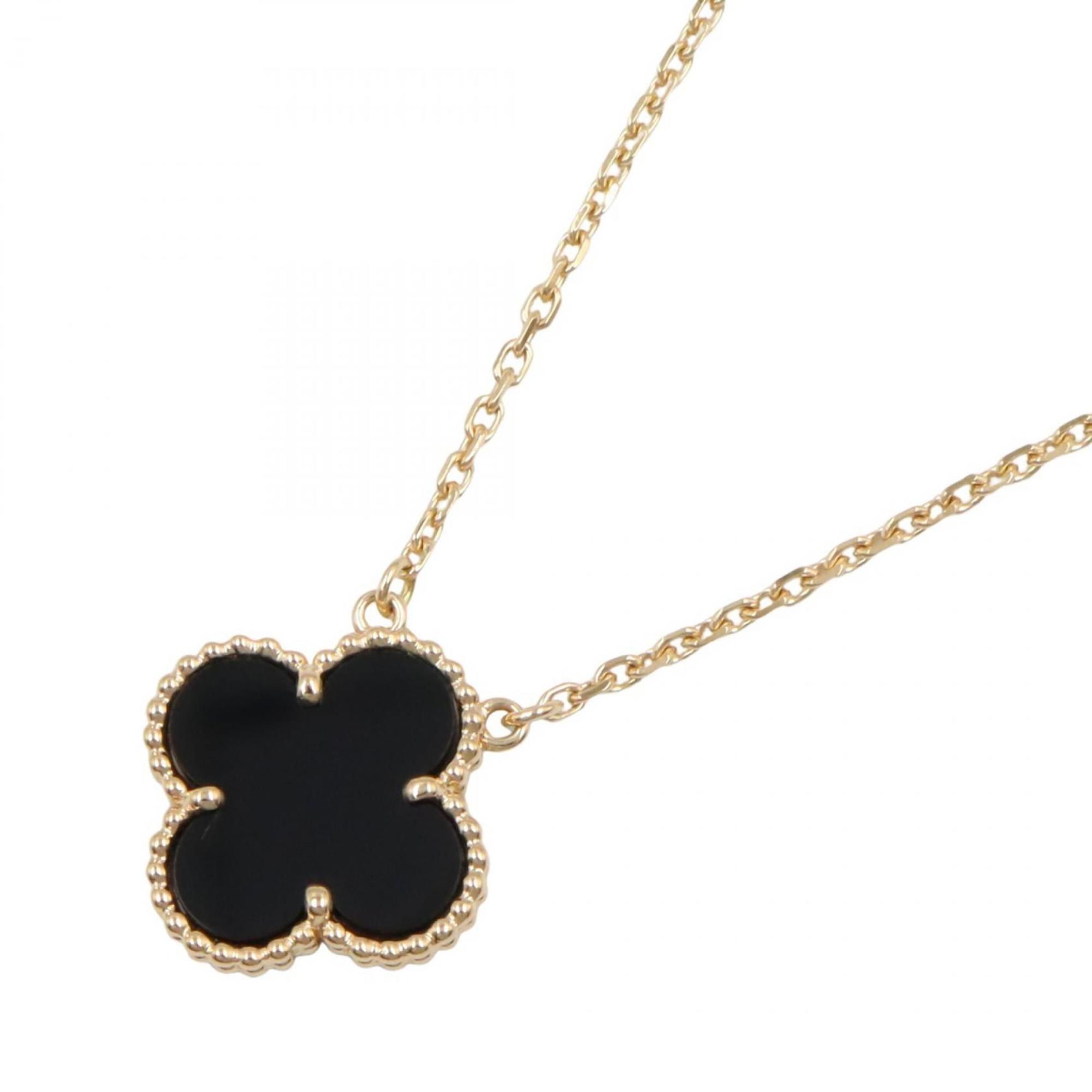 Van Cleef & Arpels Vintage Alhambra Necklace, Onyx, 18K Yellow Gold, Women's, Gold and Black, VCARA4