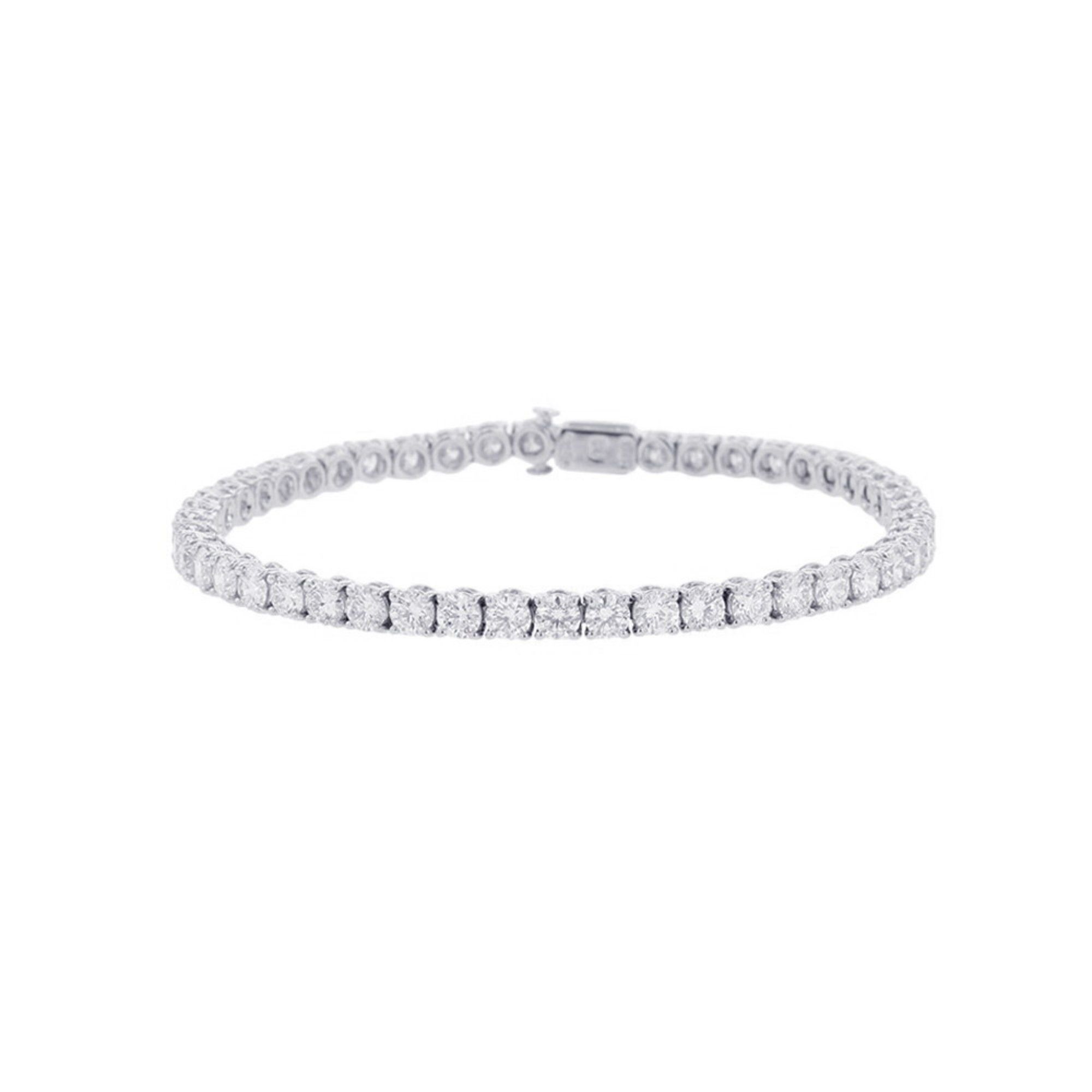 Bvlgari Griff Tennis Bracelet with 48 diamonds totaling approximately 4.5 carats, 18K White Gold.
