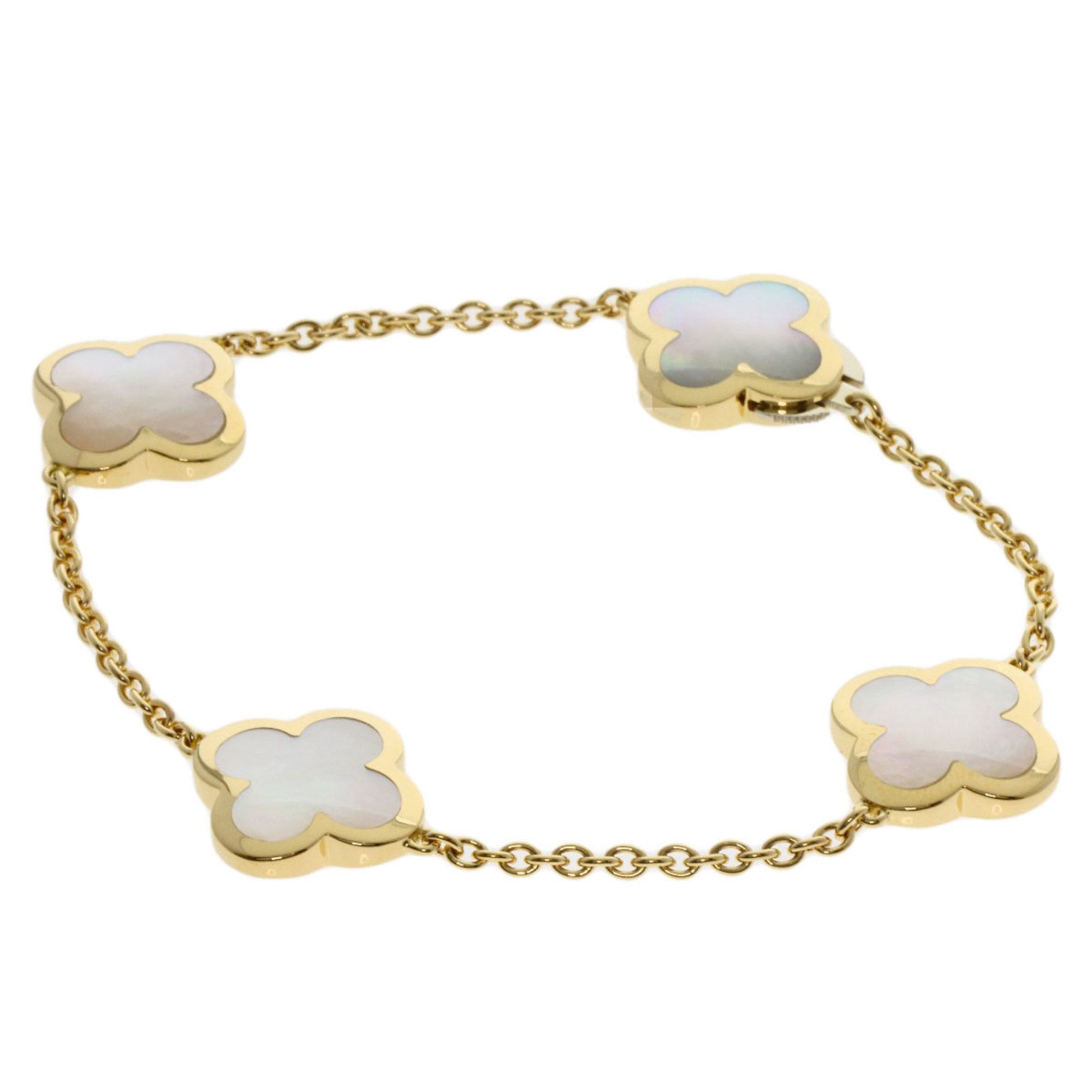 Van Cleef & Arpels Pure Alhambra 4-Piece Shell Bracelet in 18K Yellow Gold for Women.