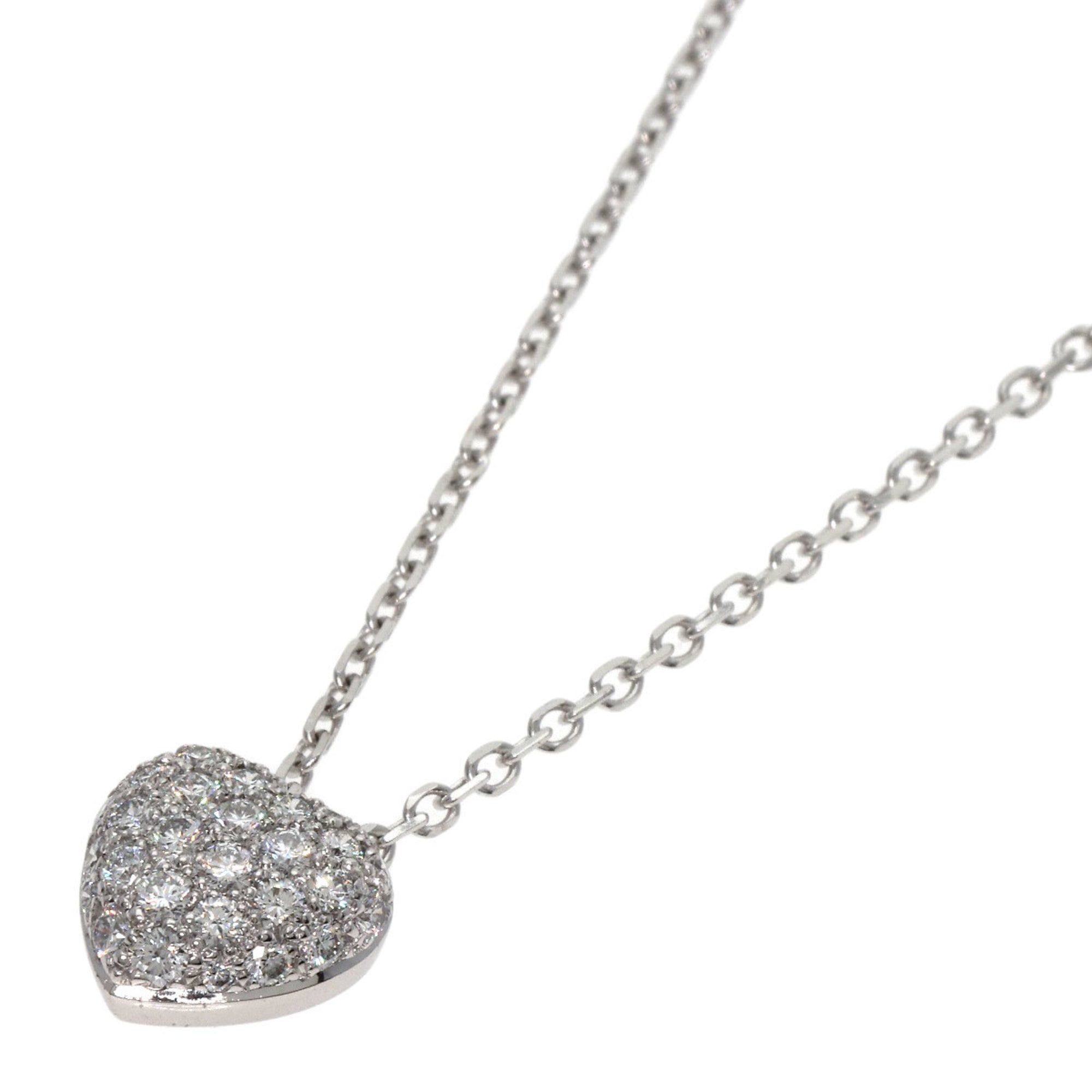 Cartier Heart Pavé Diamond Necklace in 18K White Gold for Women