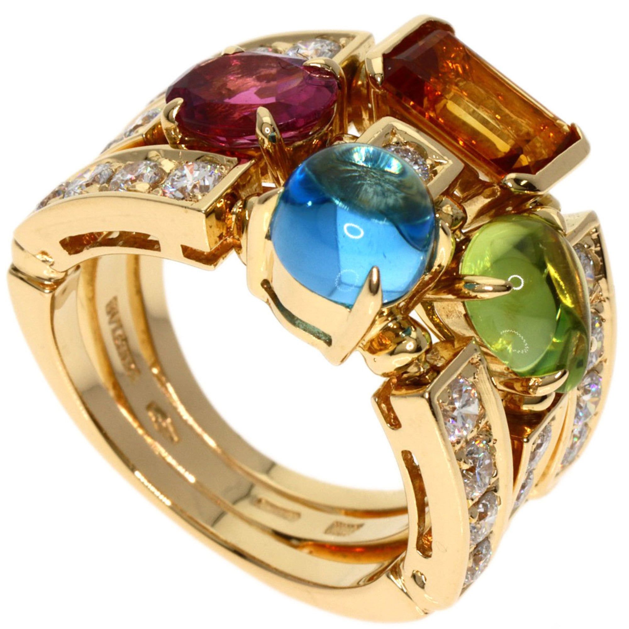 BVLGARI Allegra Multi-Stone Diamond Ring in 18K Yellow Gold for Women