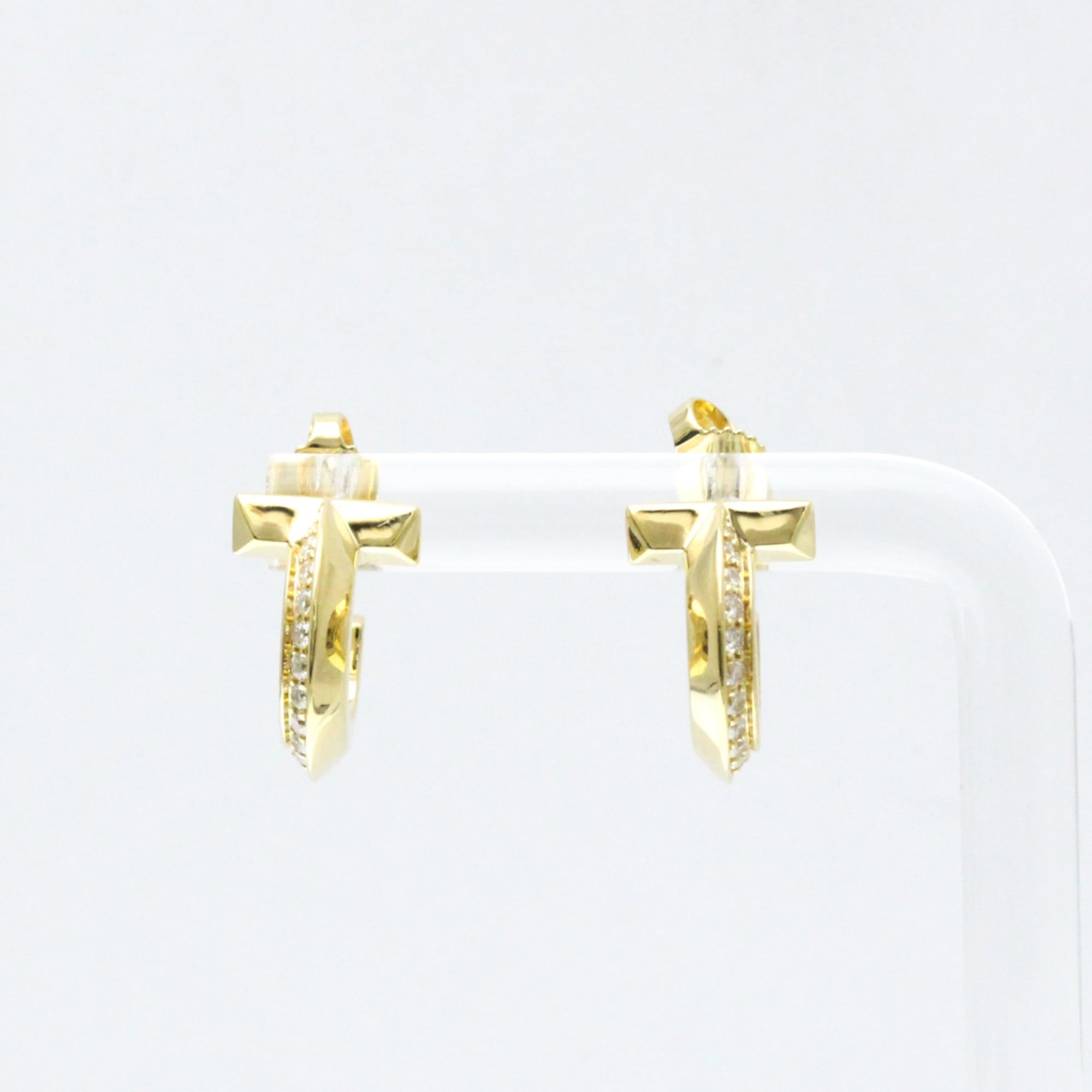 Tiffany Tiffany T T One Hoop Diamond Earrings Diamond Yellow Gold (18K) Half Hoop Earrings Carat/0.4