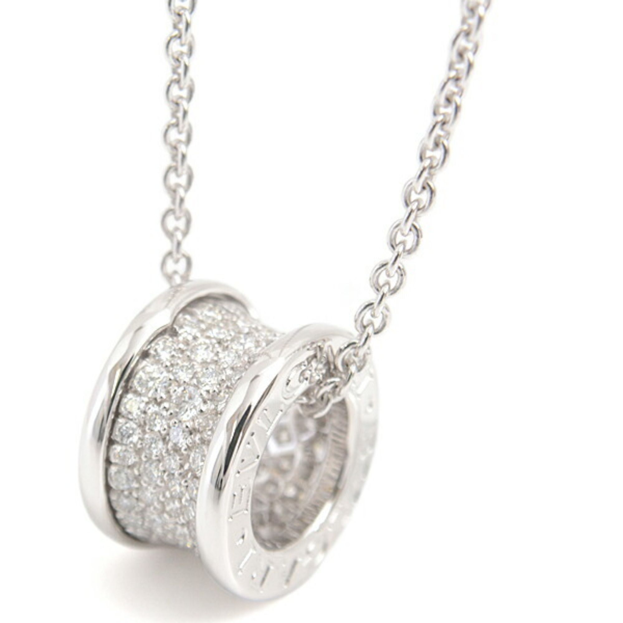 BVLGARI Necklace for Women B-ZERO1 Full Pavé Diamond White Gold 750WG