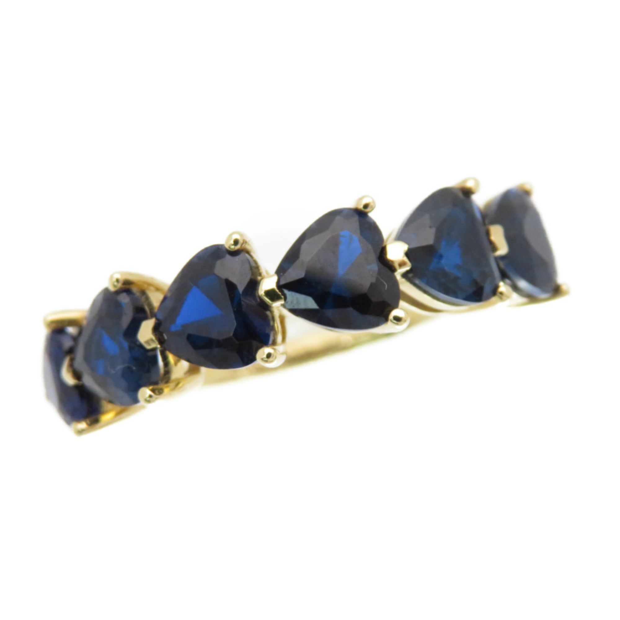 Tiffany & Co. Sapphire Heart 750YG Ring #53, 18KYG Yellow Gold Blue, 0118, Women's