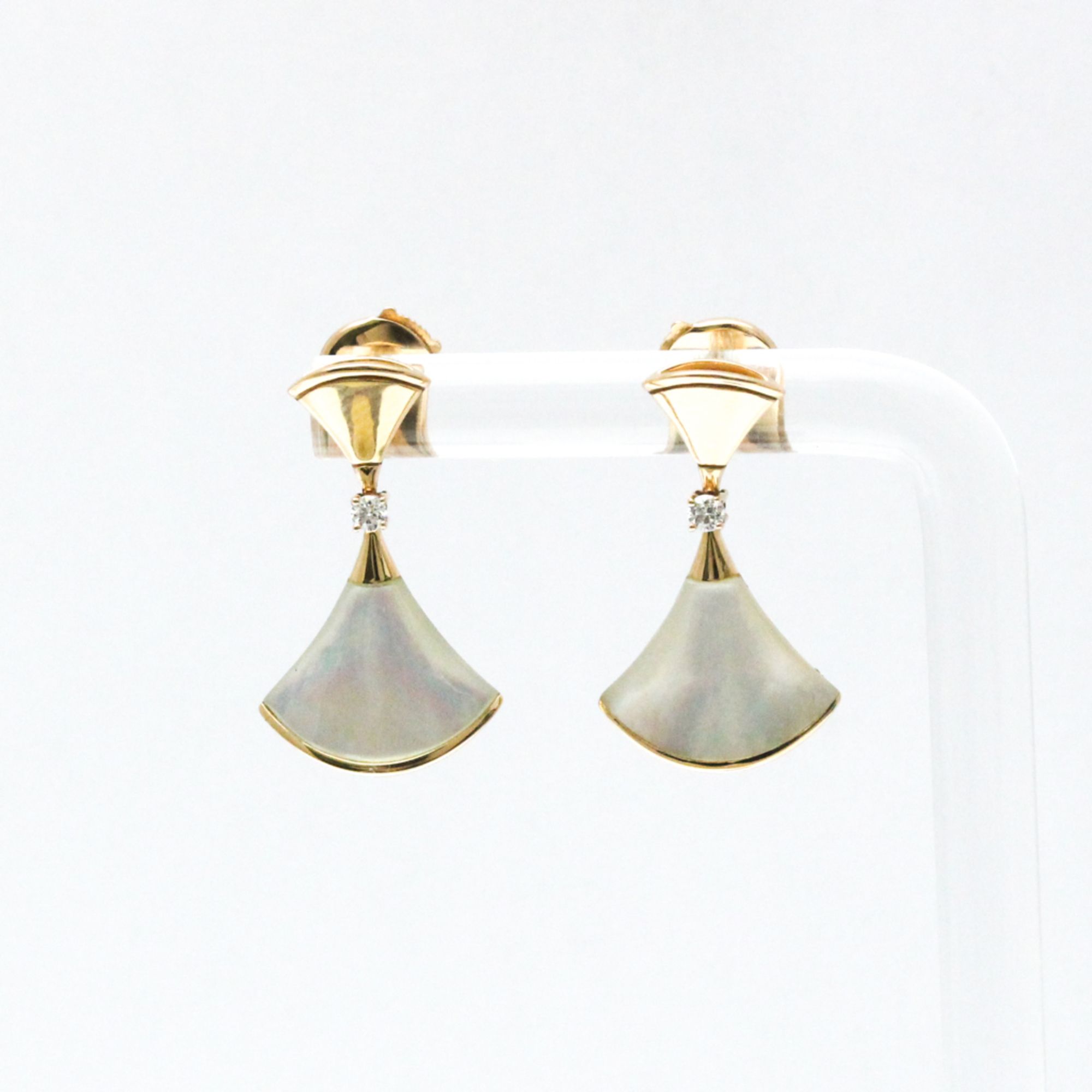 Bvlgari Divas' Dream Diamond Earrings Diamond,Shell Pink Gold (18K) Drop Earrings Pink Gold
