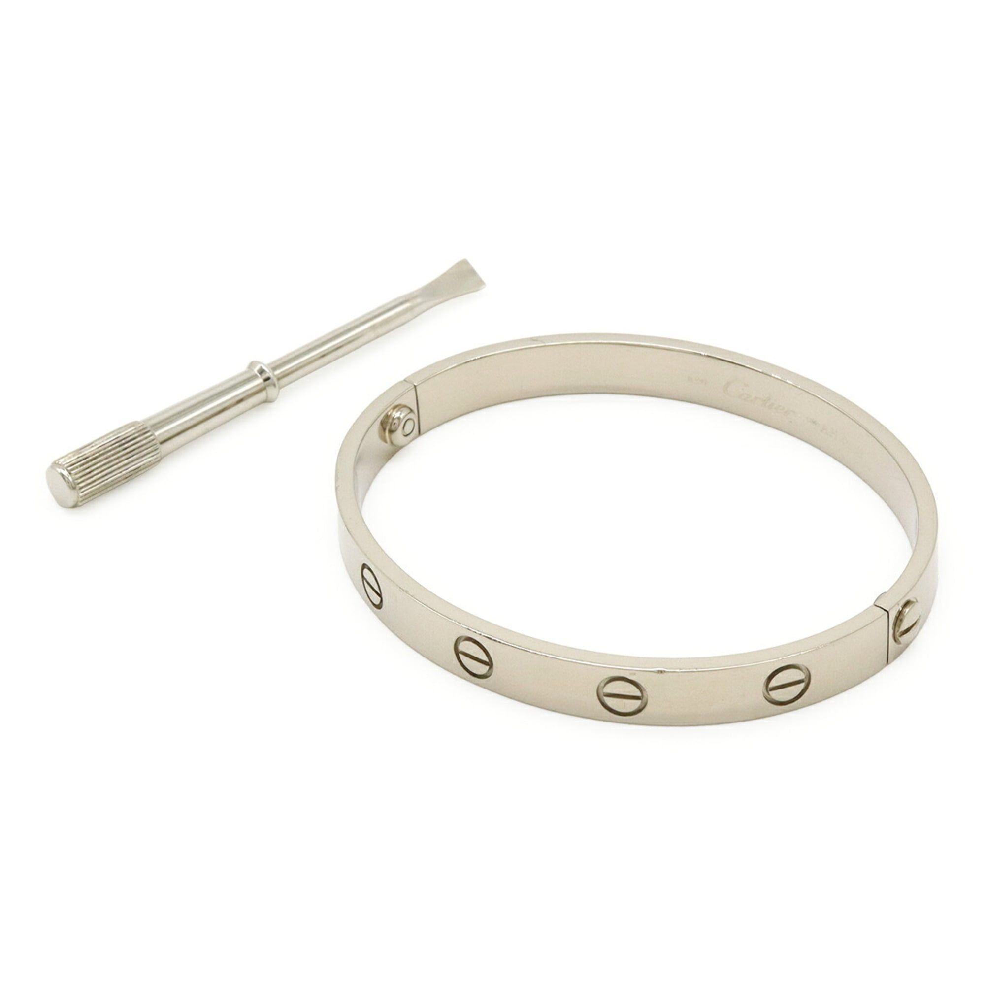 Cartier LOVE L?VE Love Bracelet Bangle 18KWG 750WG White Gold #16