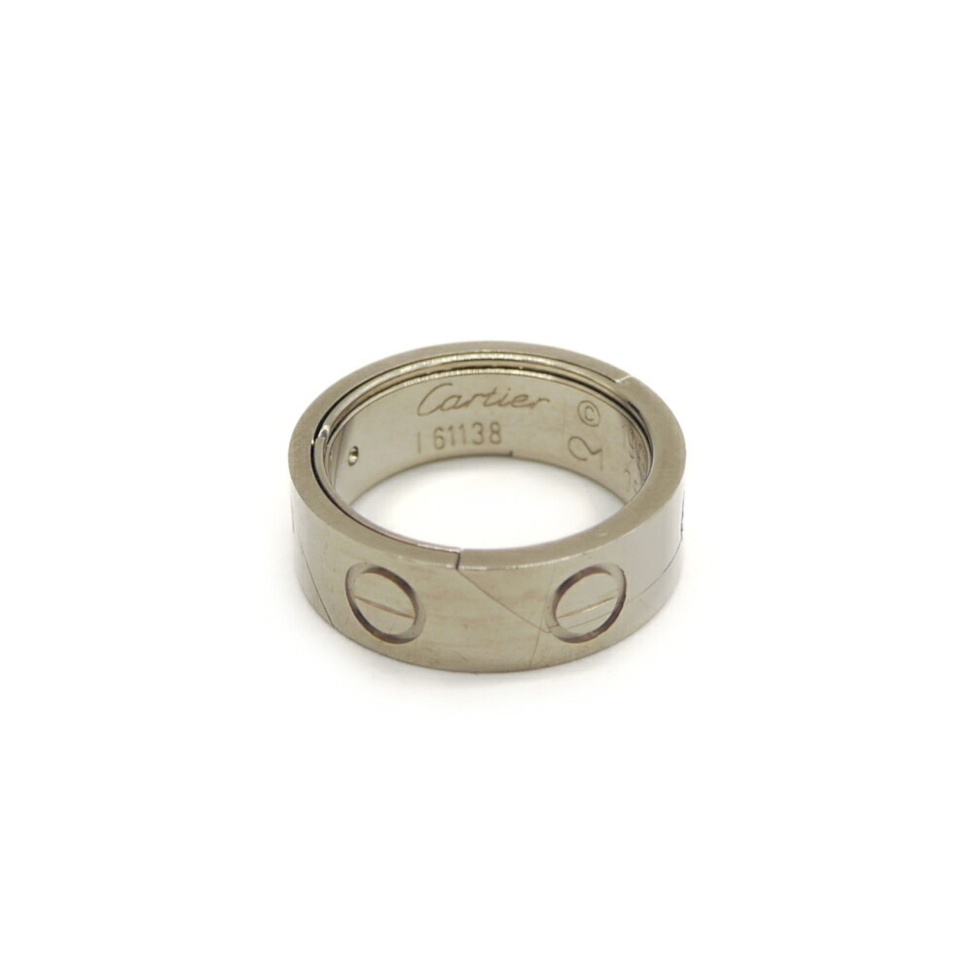 Cartier Astro Love Ring 18KWG White Gold #54 Size 14 Necklace Top