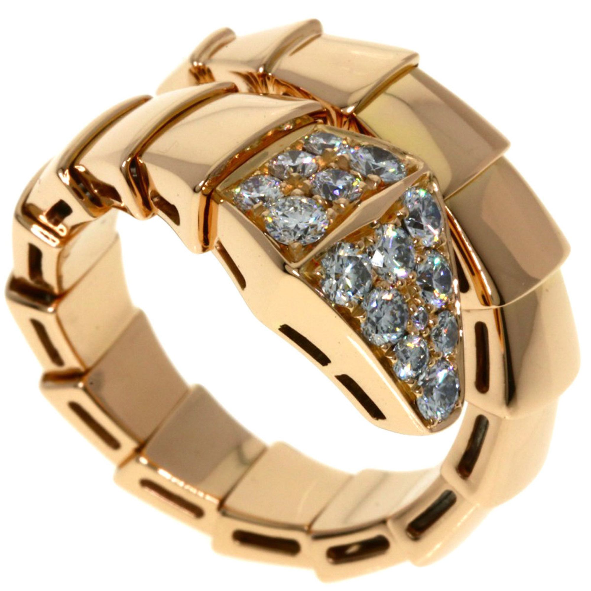 BVLGARI Serpenti Viper Diamond Large Ring in 18K Pink Gold for Women