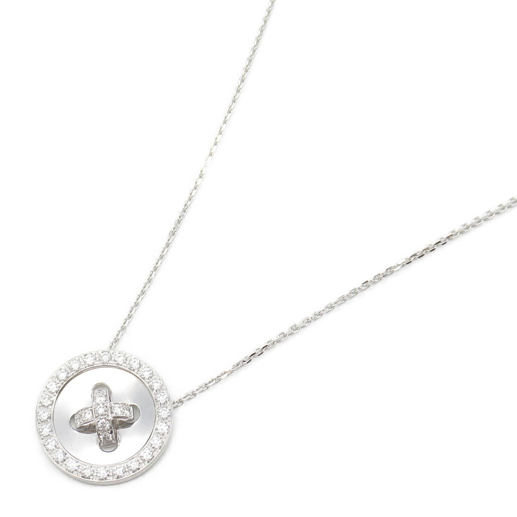 Van Cleef & Arpels Boutonniere Necklace, 18K White Gold with Diamonds, Clear, for Women