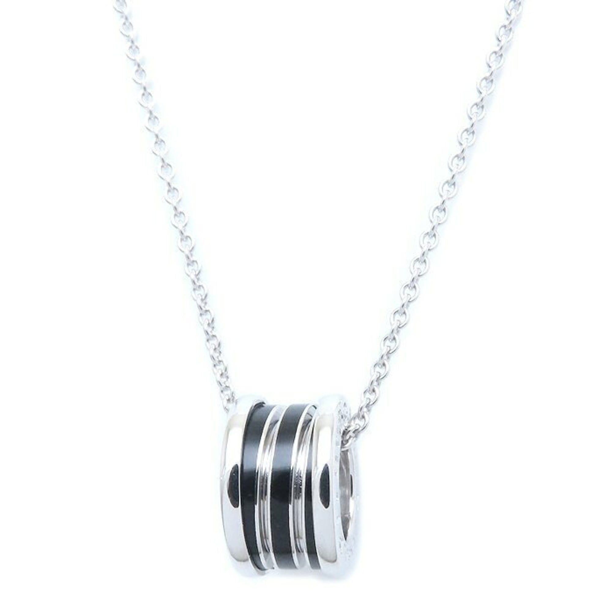 BVLGARI B.zero1 Necklace in 18K White Gold with Black Ceramic for Women, 294504