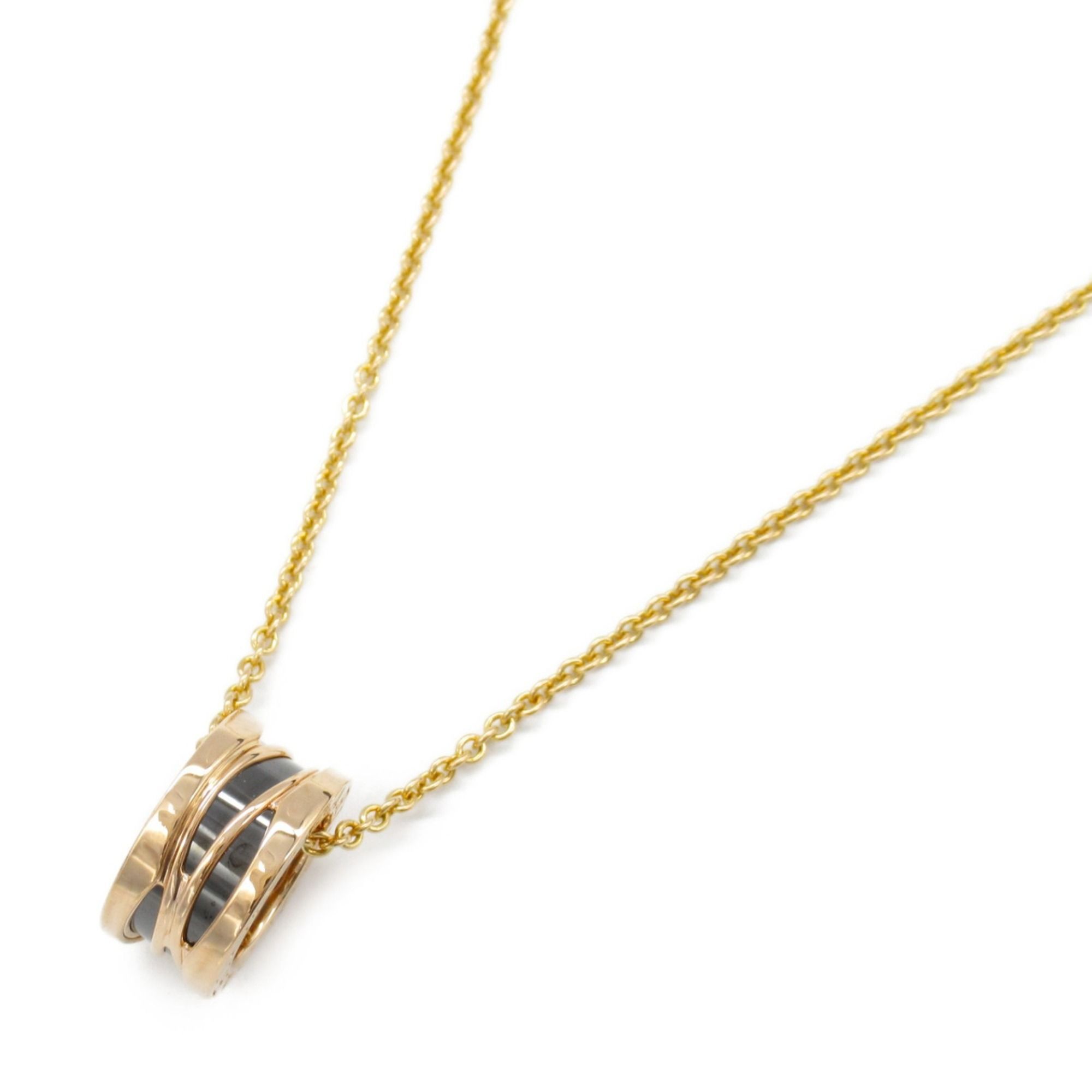 BVLGARI B-zero1 Legend Necklace Ceramic 18KPG (Pink Gold) Men's Women's Black