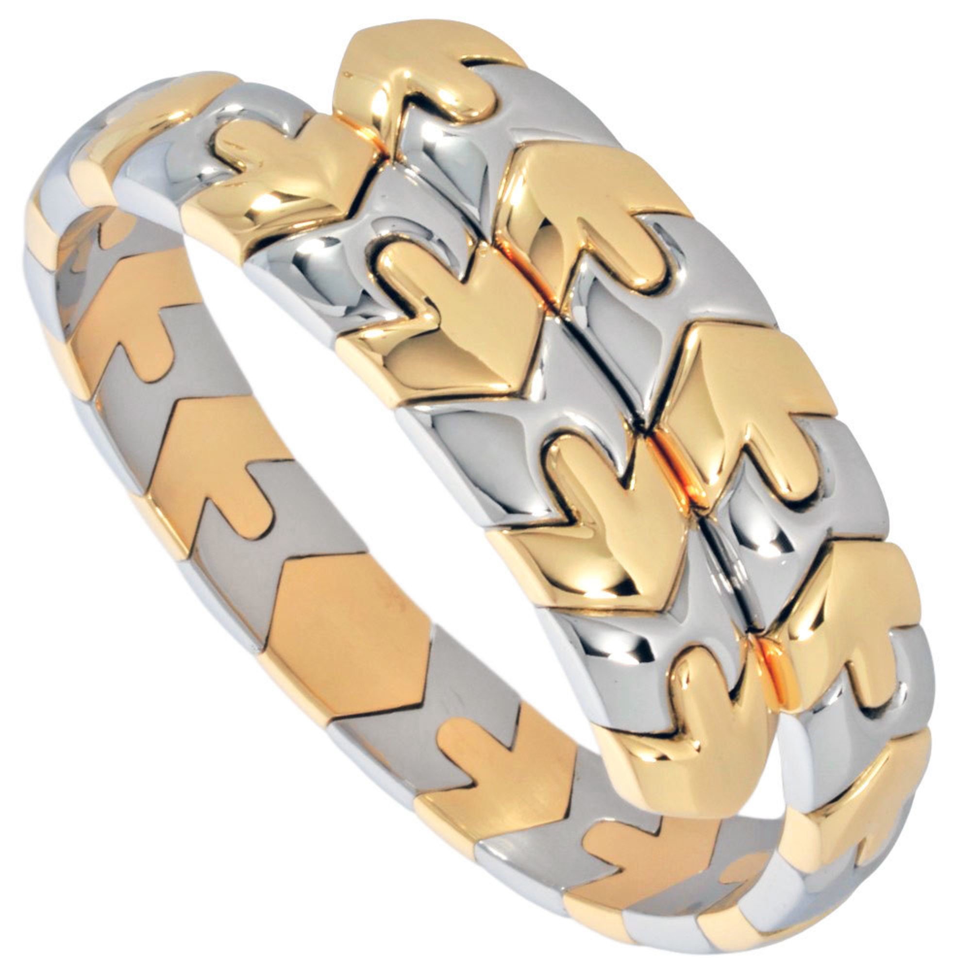 BVLGARI Alveare Bracelet 18KYG 55.6g Yellow Gold SS Stainless Steel Women's