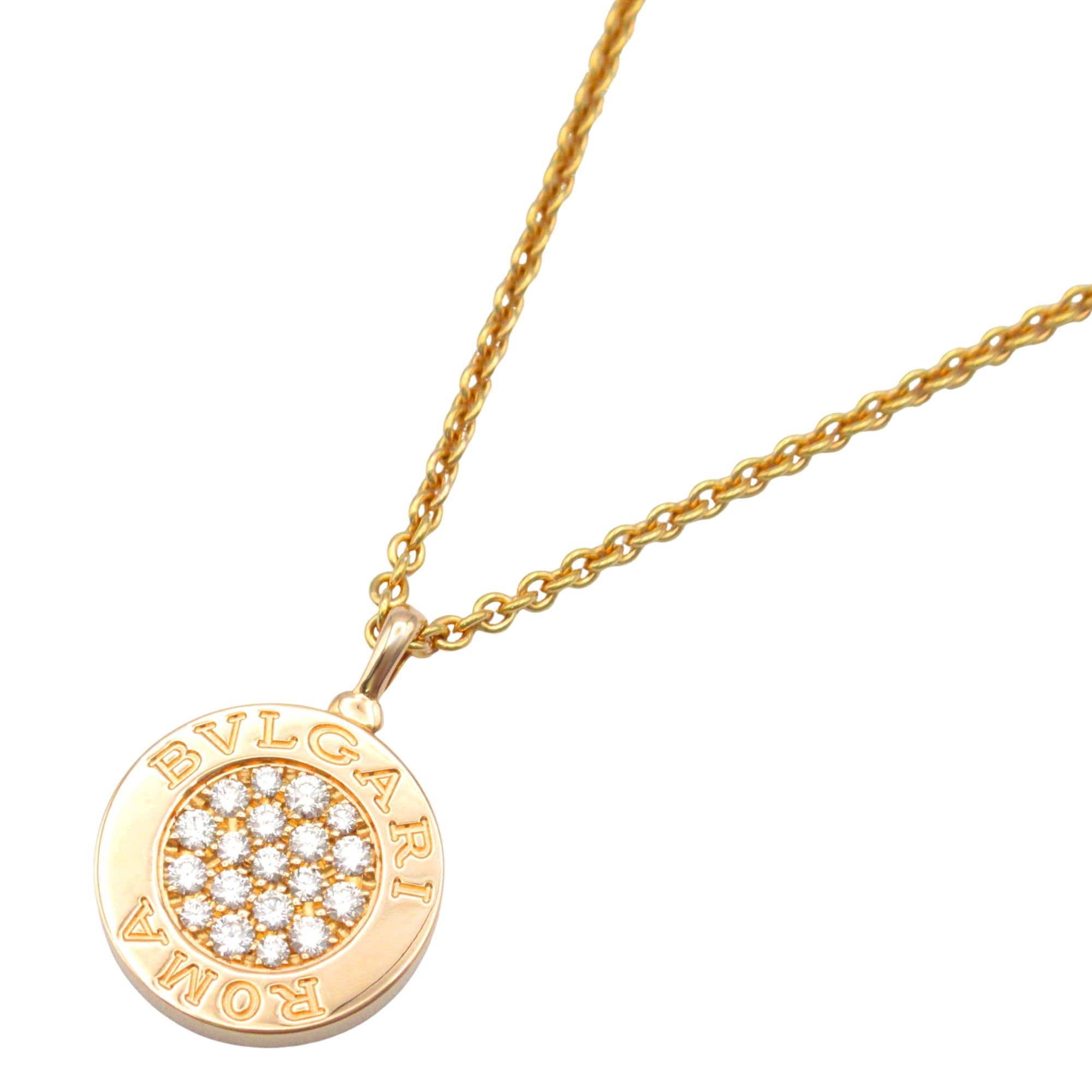 BVLGARI necklace, onyx and diamond, 18K pink gold, diamond onyx, women's, clear black.