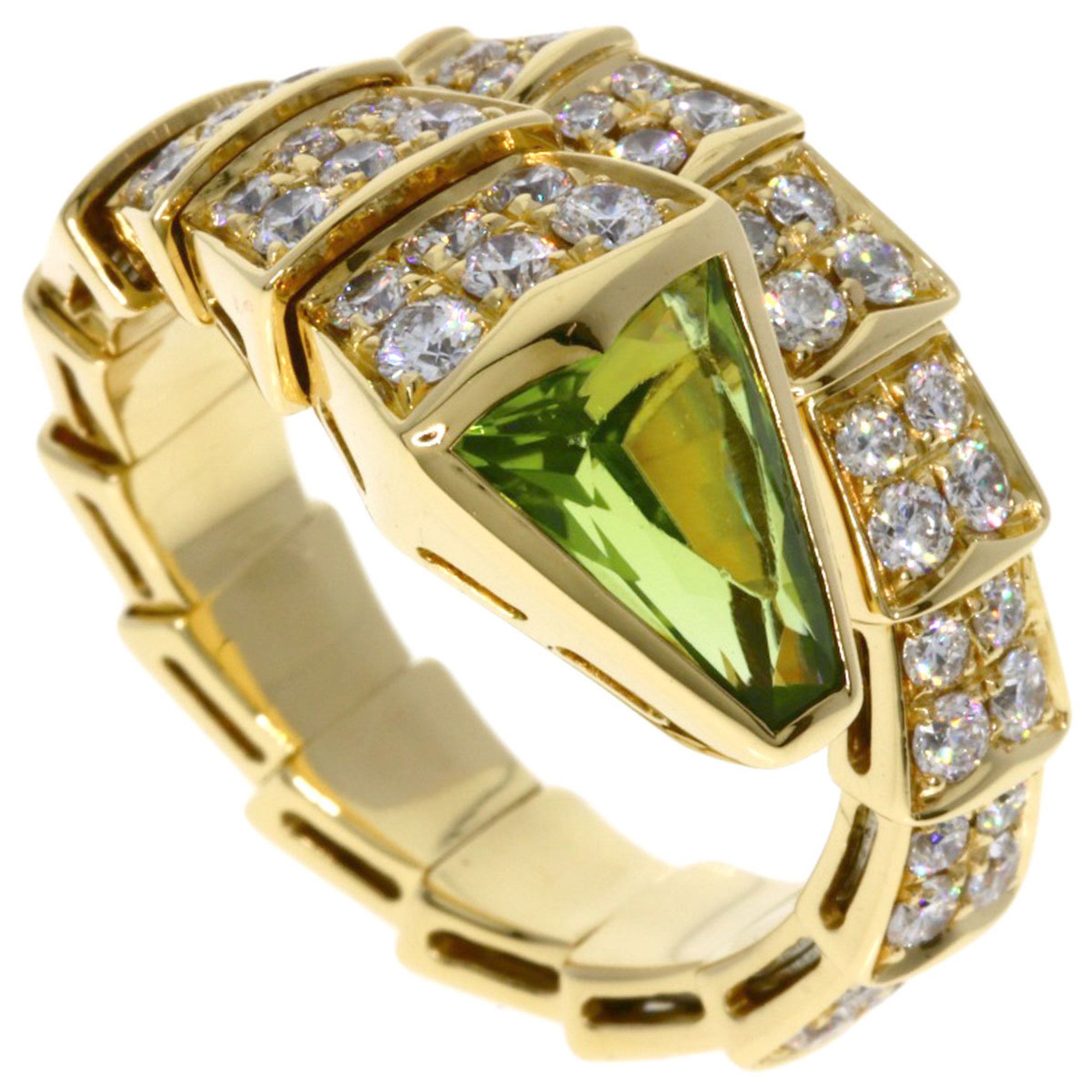 BVLGARI Serpenti Peridot and Diamond Large Necklace in 18K Yellow Gold for Women